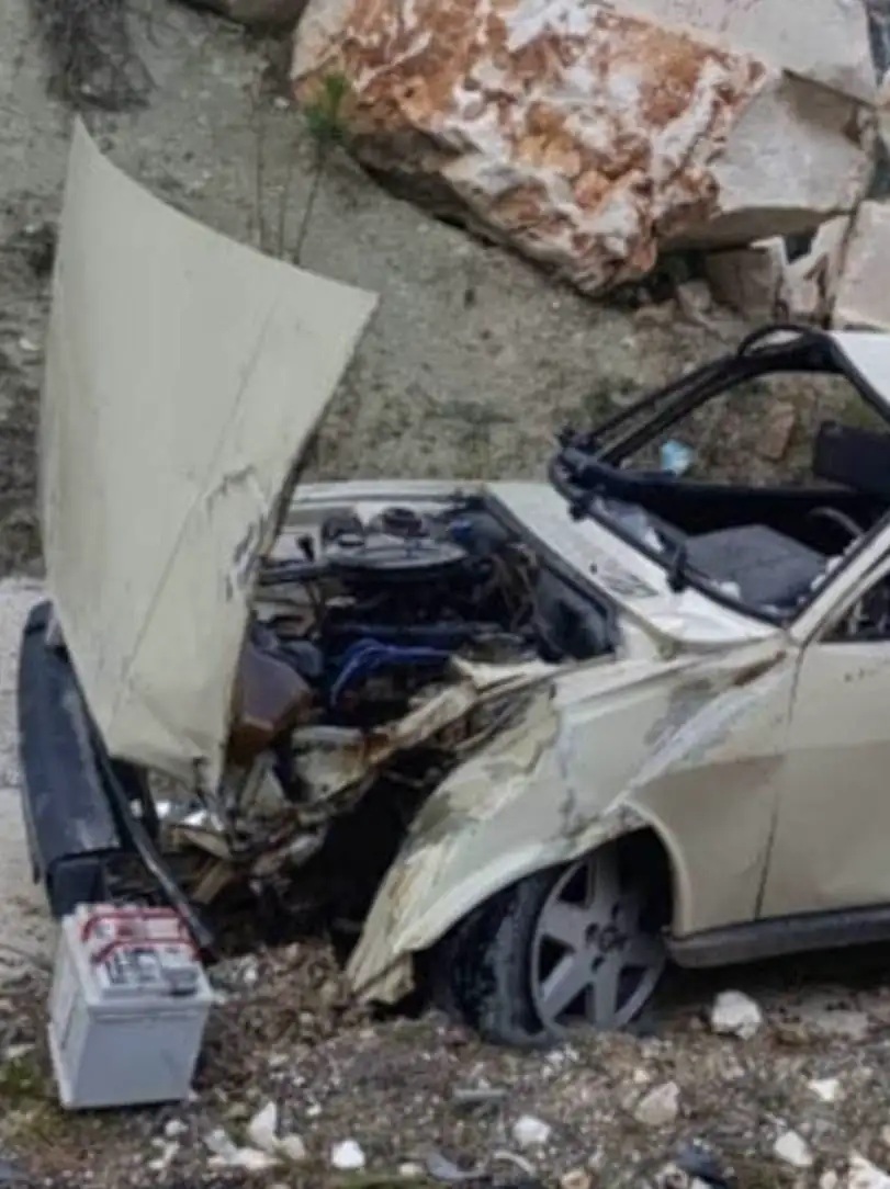 A car that has been crashed in Antalya. A car that has been crashed in Antalya.