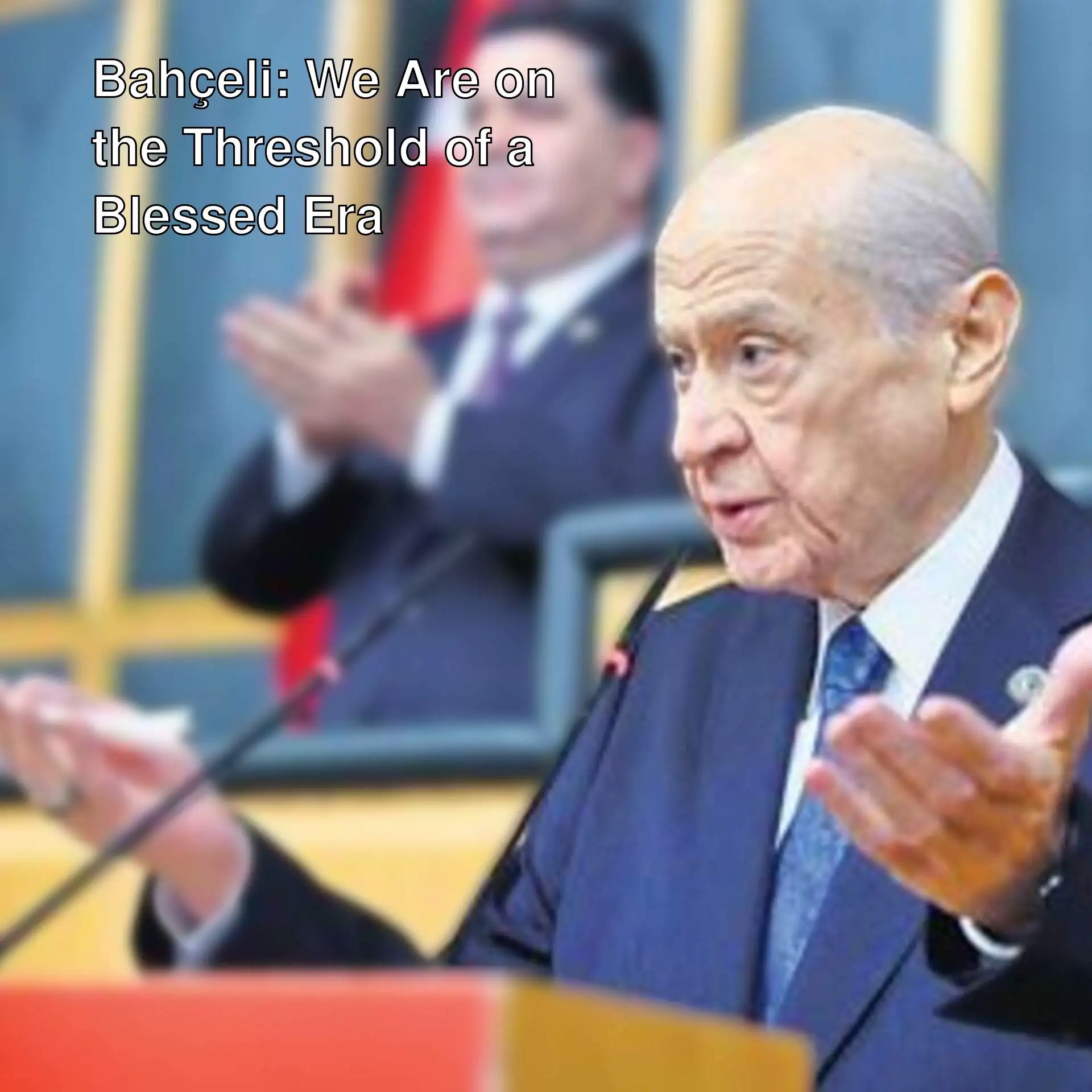 Devlet Bahçeli giving a Ramadan message.
