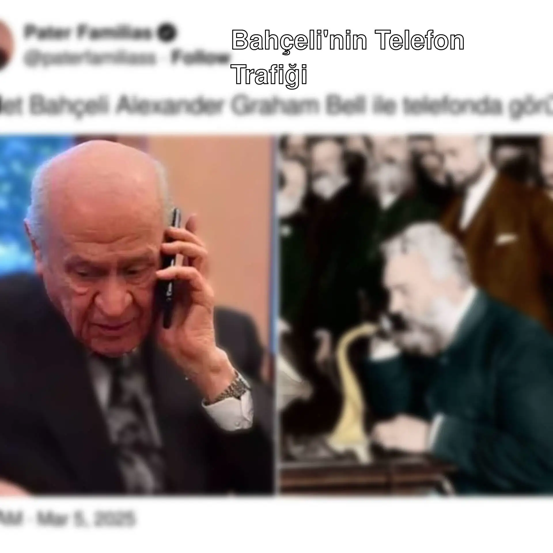 Devlet Bahçeli telefonla konuşuyor.