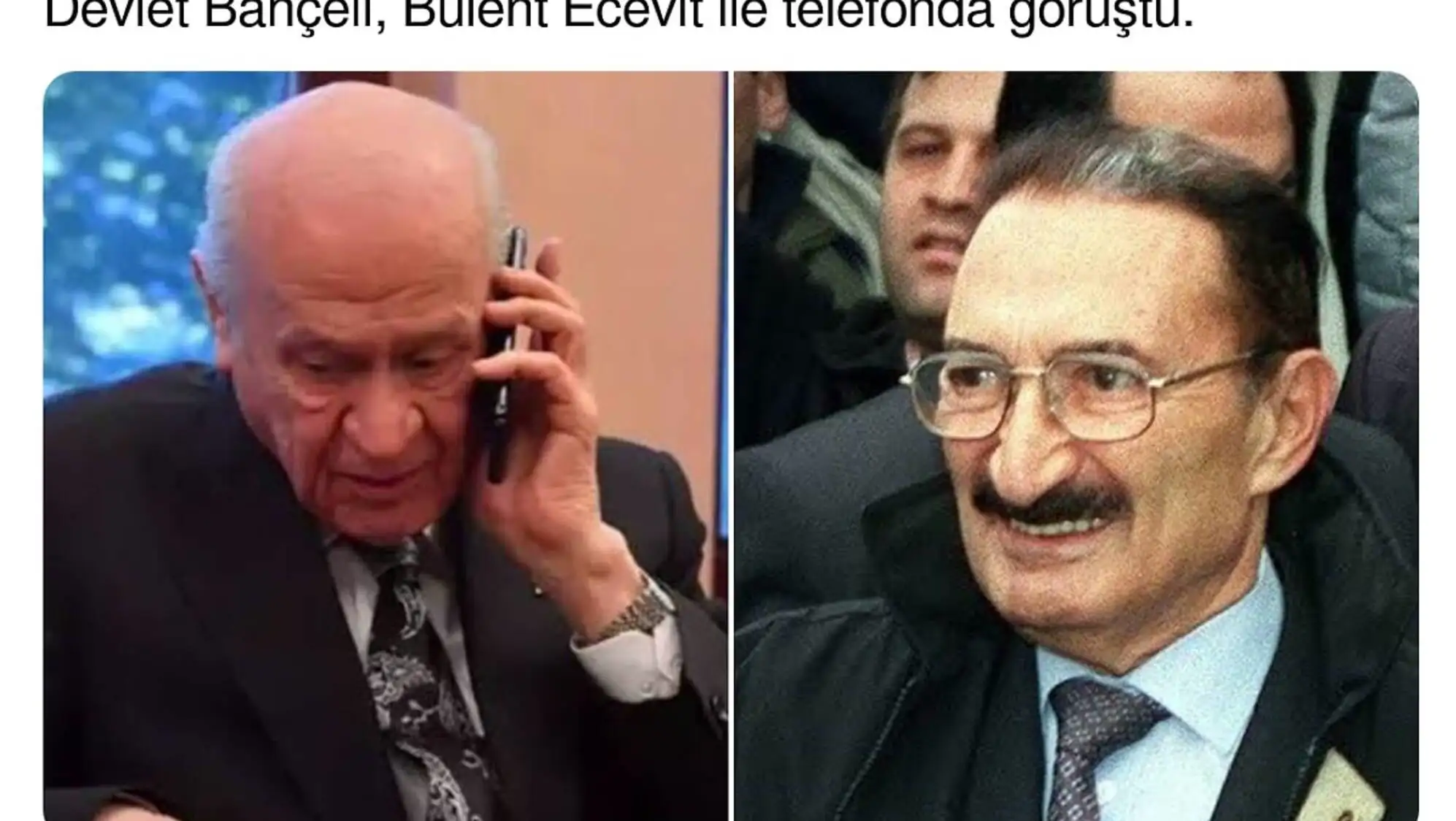 Devlet Bahçeli telefonla konuşuyor.