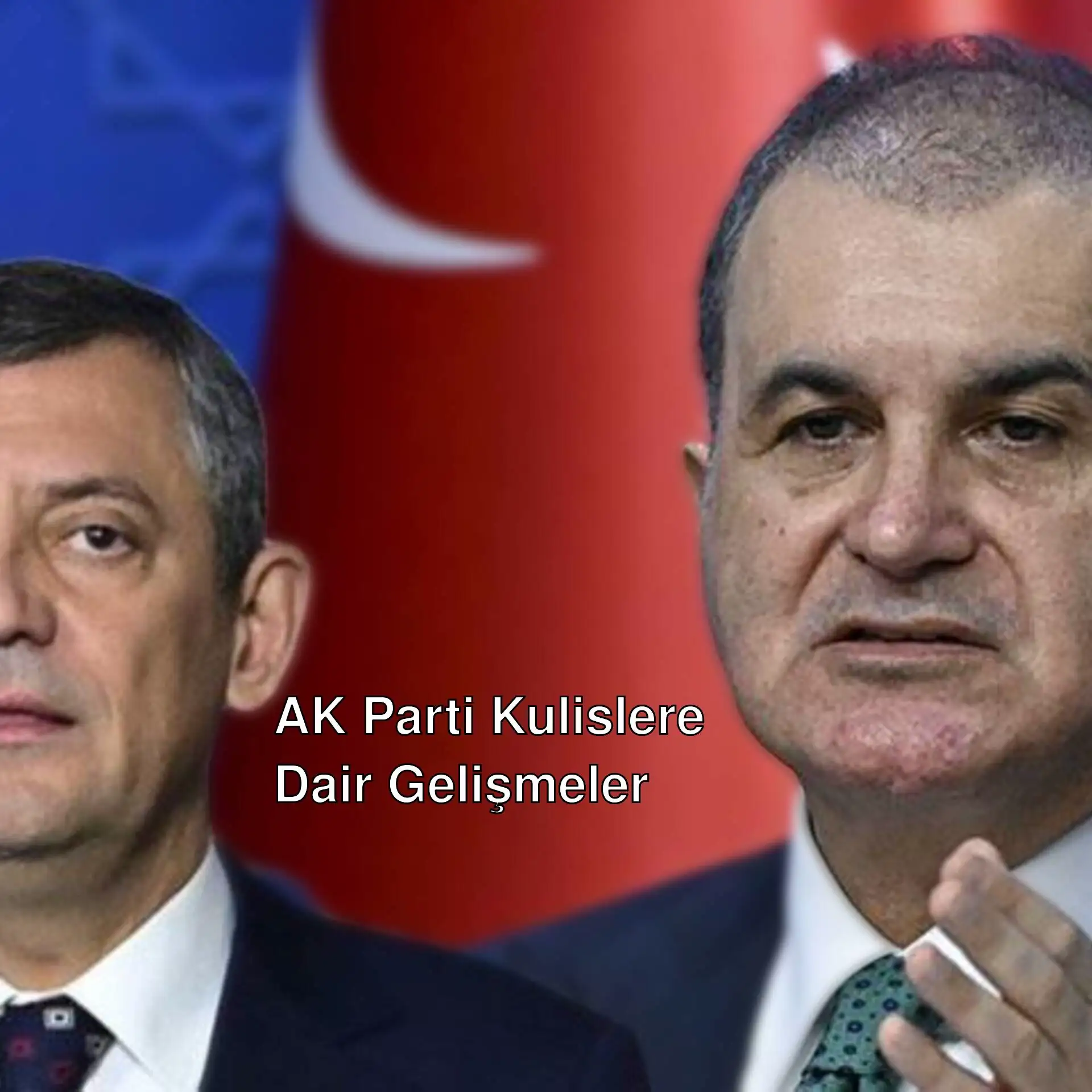 İki adam, bir bayrağın önünde duruyor.