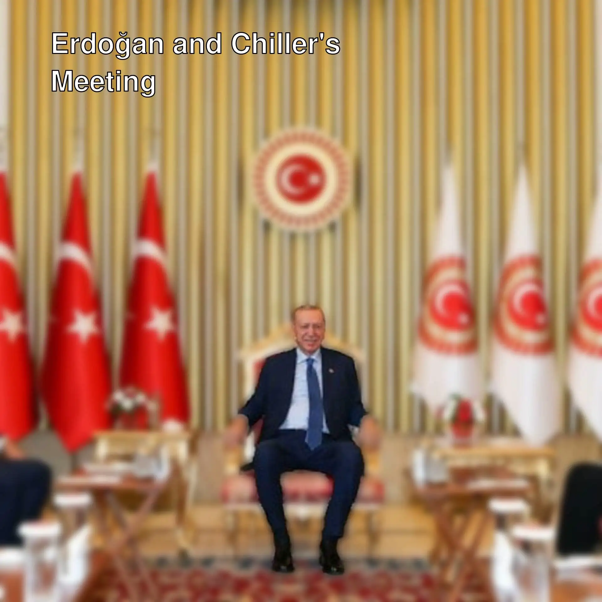President Erdoğan and other politicians at the meeting. President Erdoğan and other politicians at the meeting.