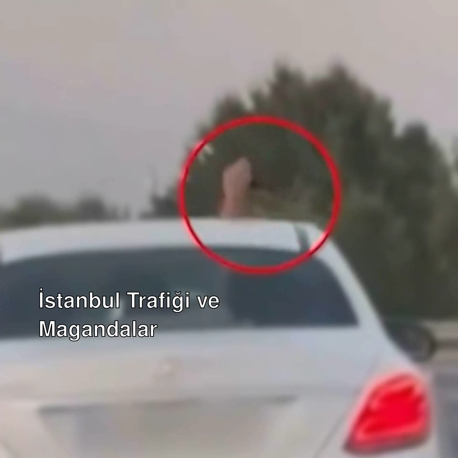 İstanbul'da bir aracın arka kısmında bir kişinin eli.