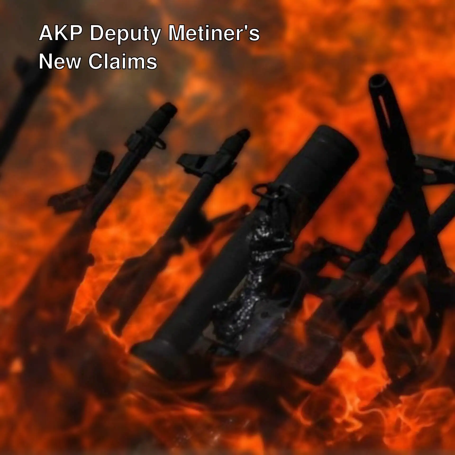 A group of guns on fire. A group of guns on fire.