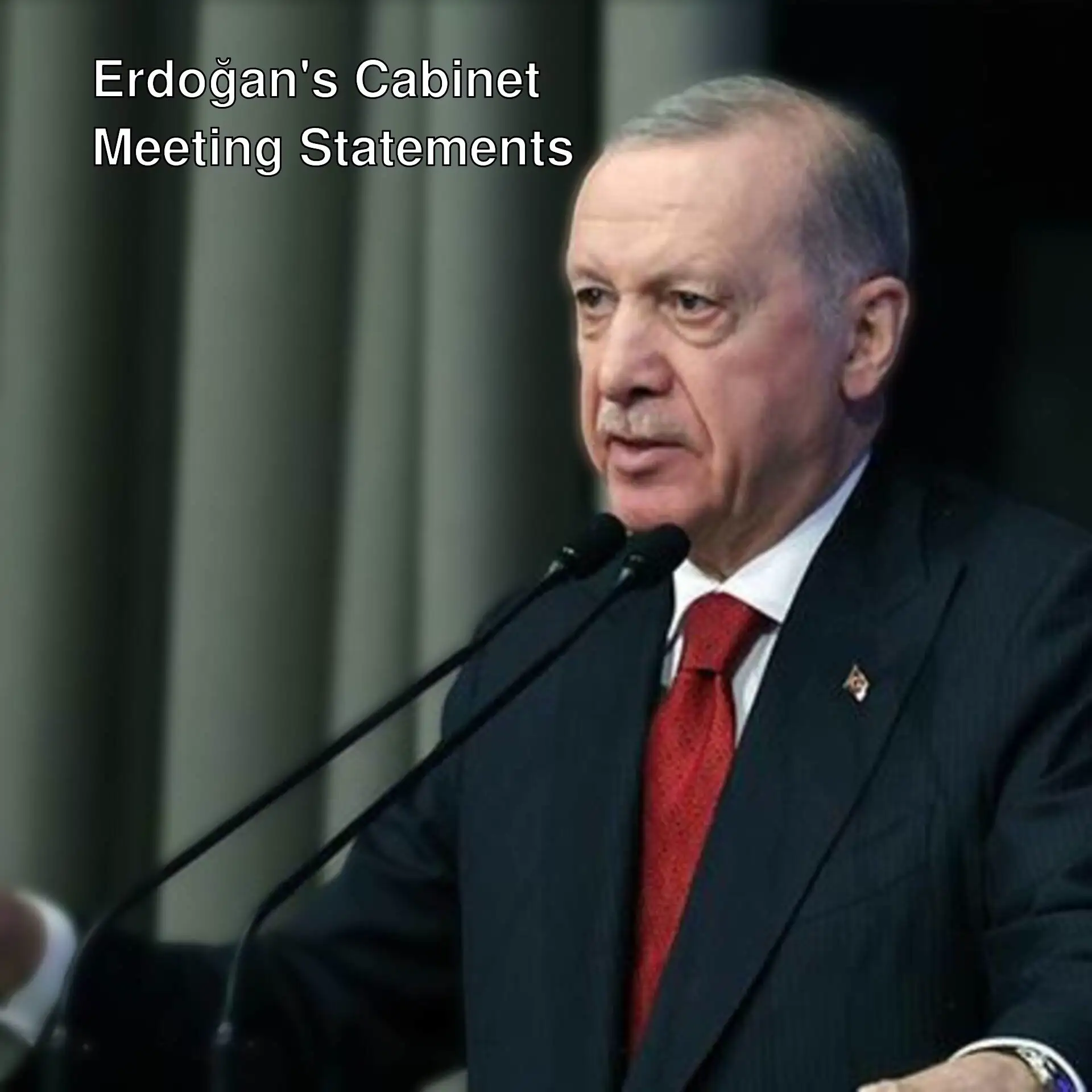 President Erdoğan speaking into a microphone.