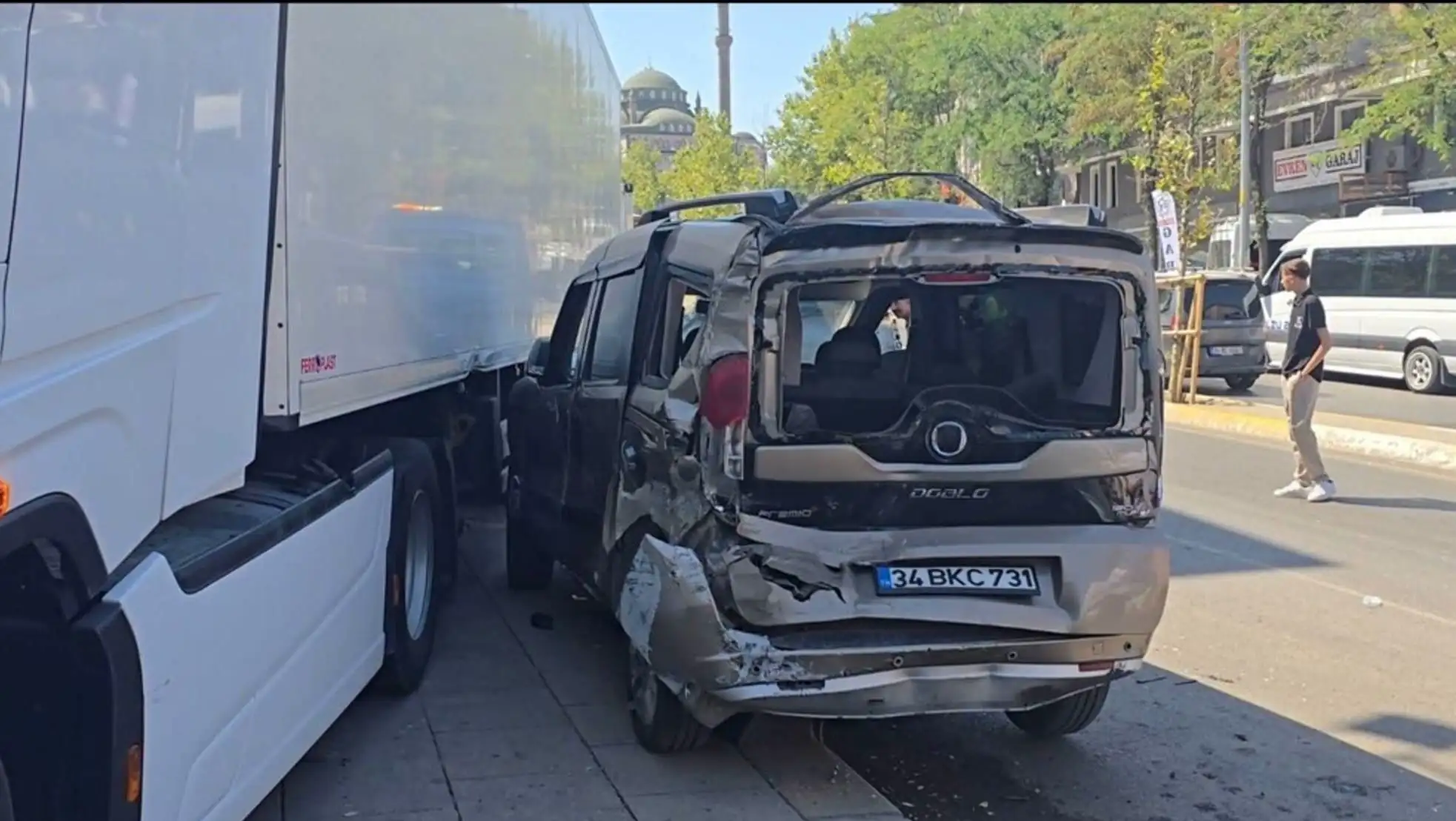 Damaged vehicles after the accident. Damaged vehicles after the accident.