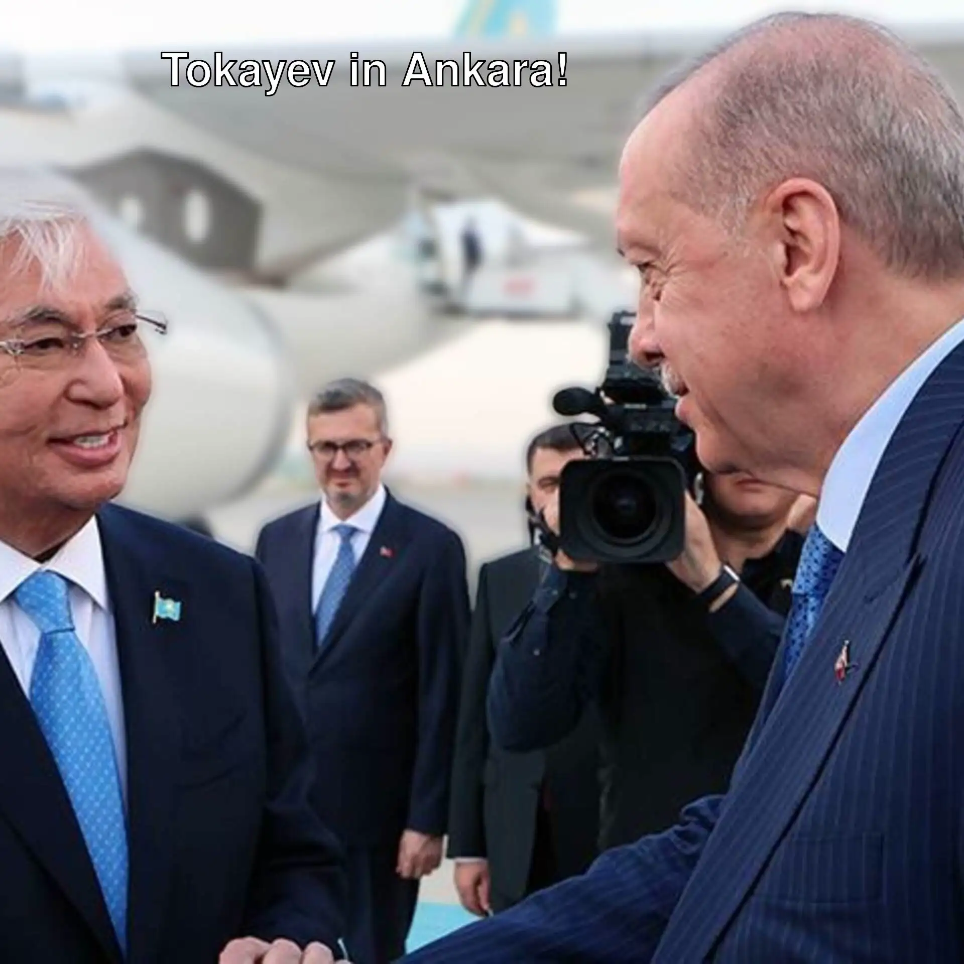 President Erdoğan welcomes Kazakhstan's President Tokayev. President Erdoğan welcomes Kazakhstan's President Tokayev.