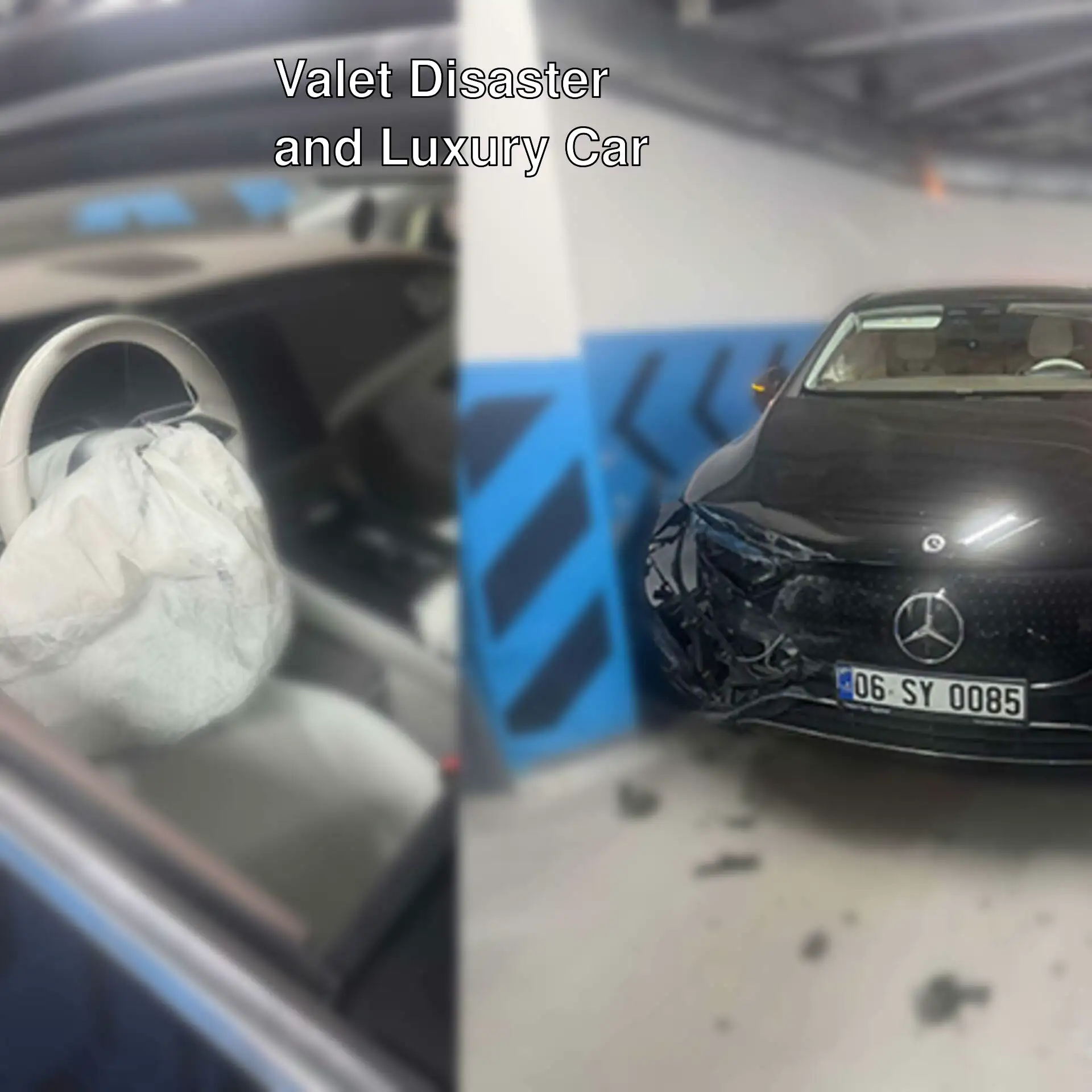 The luxury car involved in the accident in Cesme.