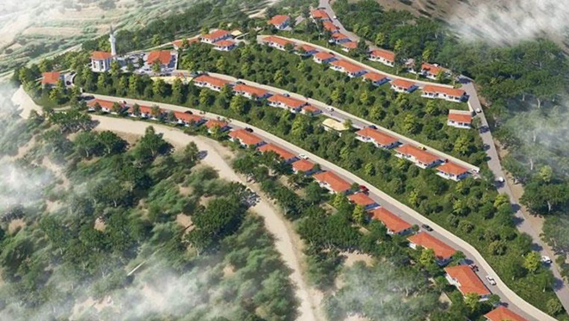 Aerial view of the houses being built in Hatay.