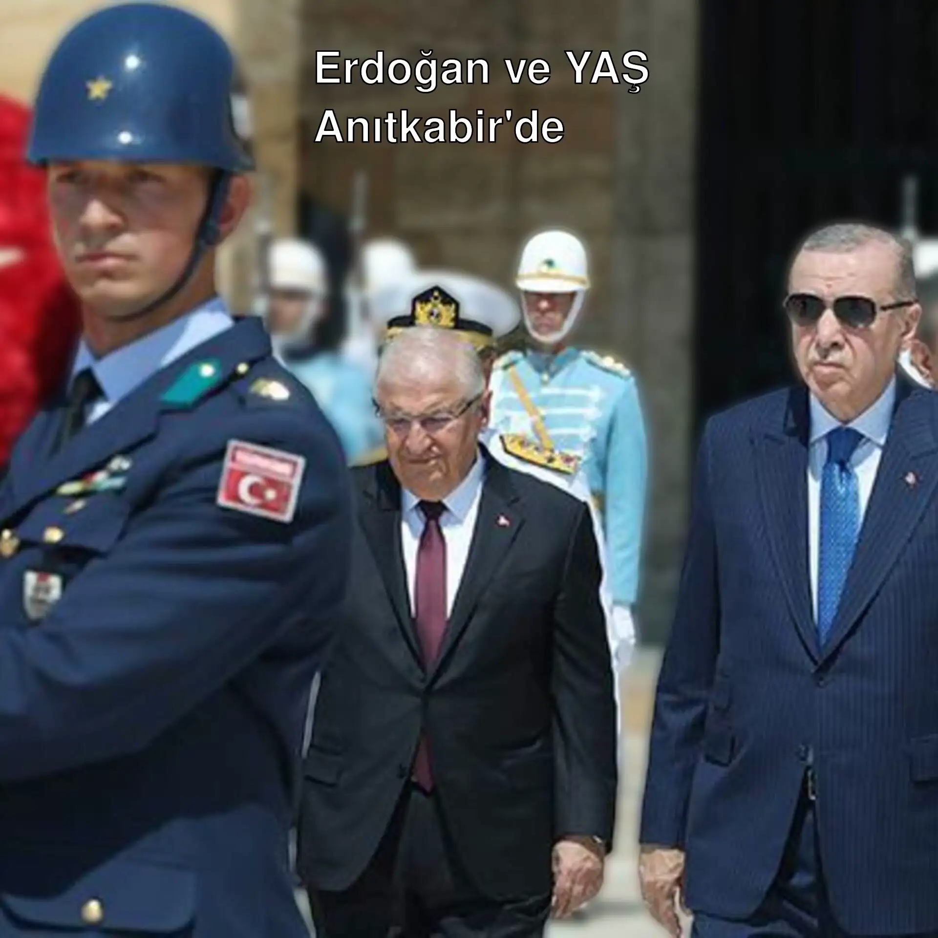 Cumhurbaşkanı Erdoğan ve YAŞ üyeleri Anıtkabir'de.