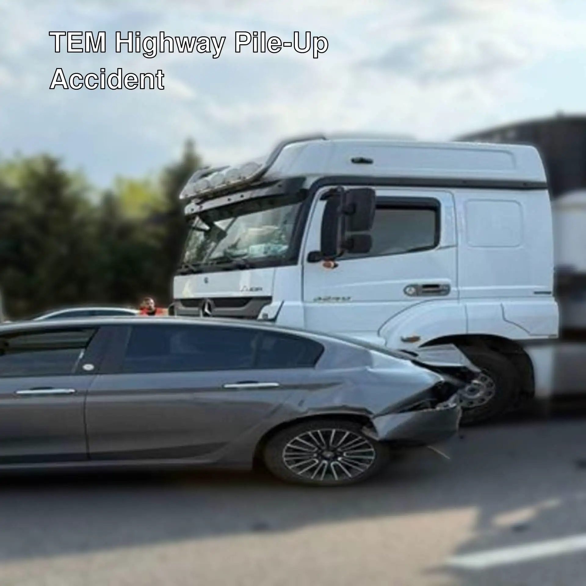 A pile-up accident on the TEM Highway. A pile-up accident on the TEM Highway.