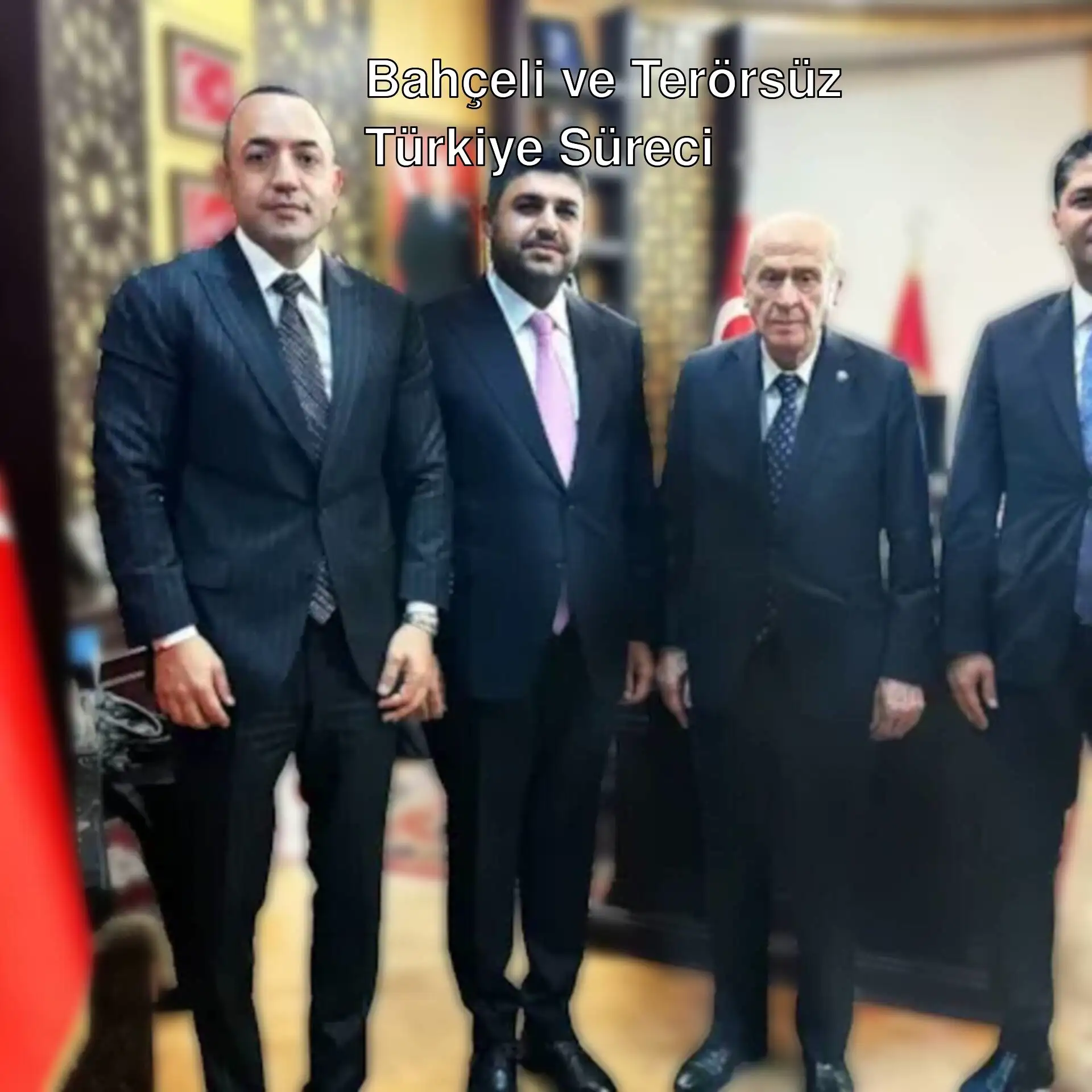 Devlet Bahçeli ve Gülseven Medya'nın yönetim kurulu üyeleri.
