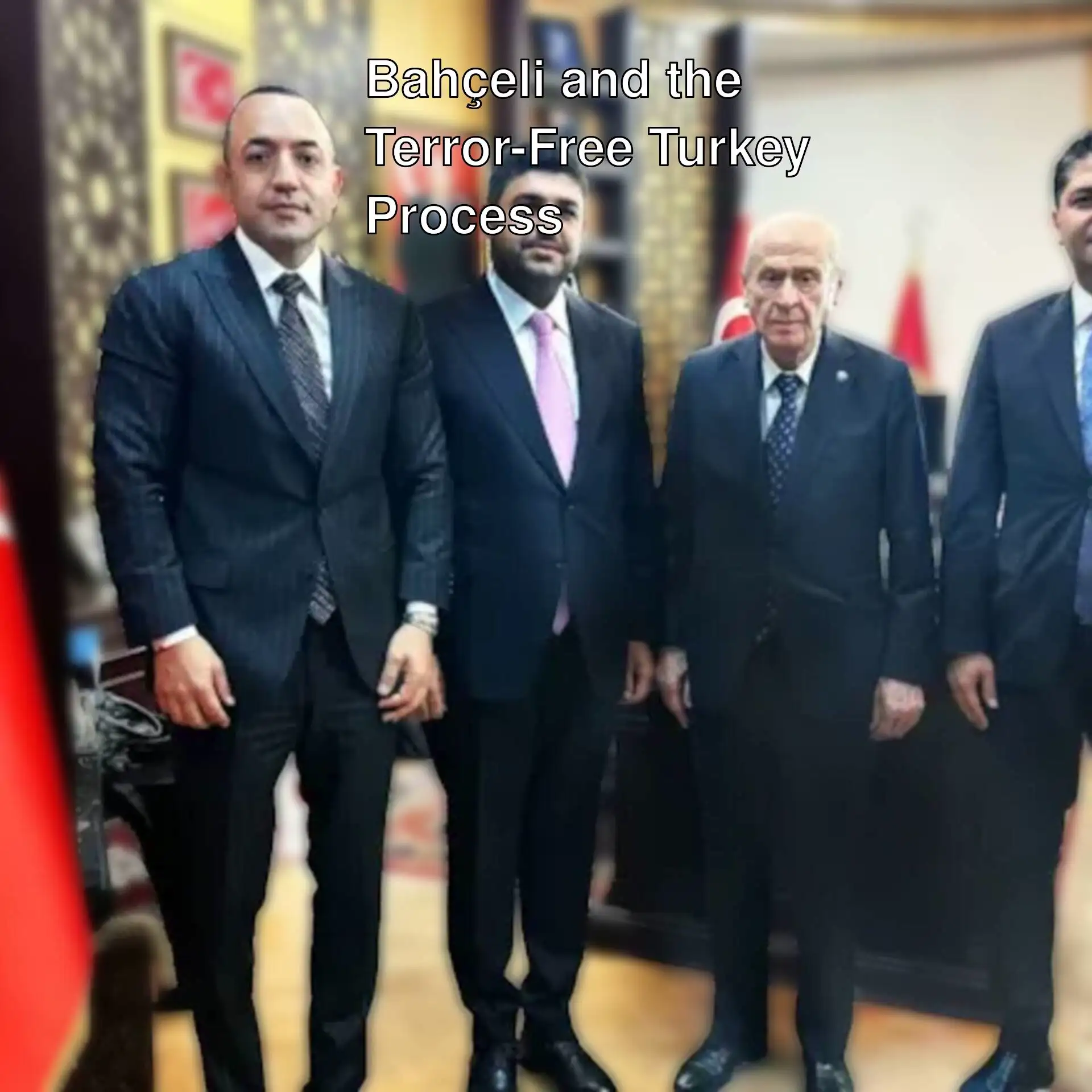 Devlet Bahçeli and members of Gülseven Media's board. Devlet Bahçeli and members of Gülseven Media's board.