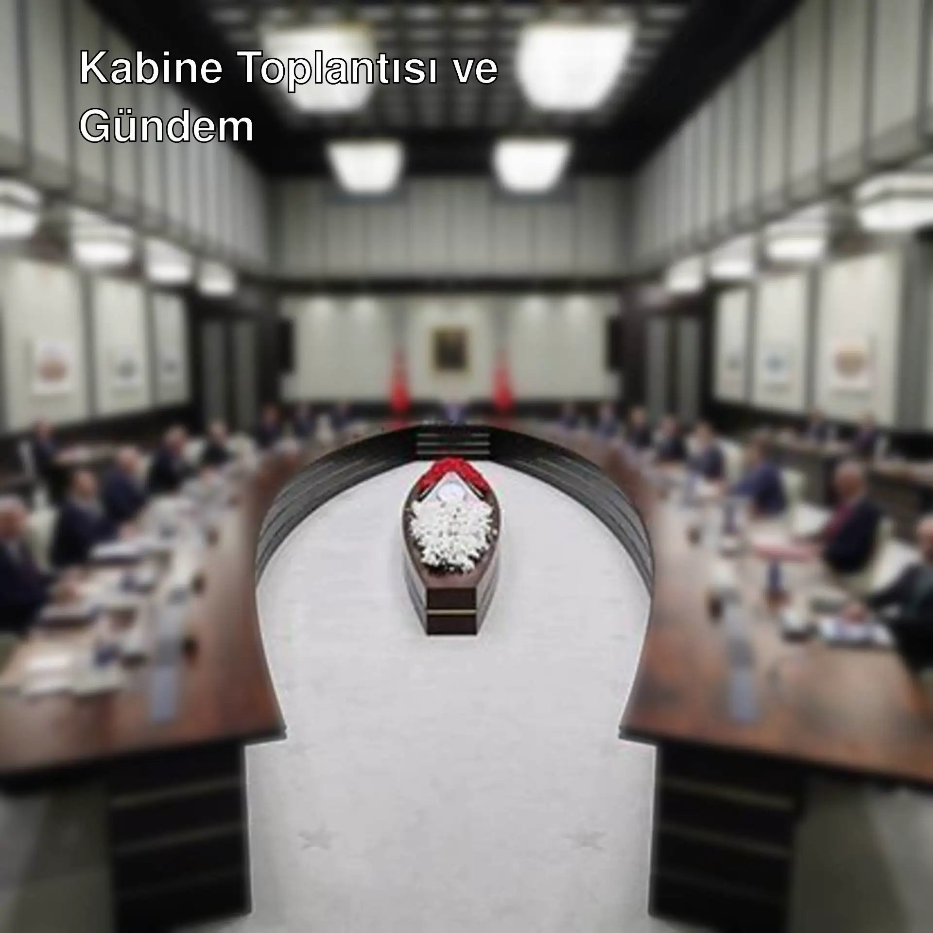 Kabine toplantısında bir grup insan masada oturuyor.