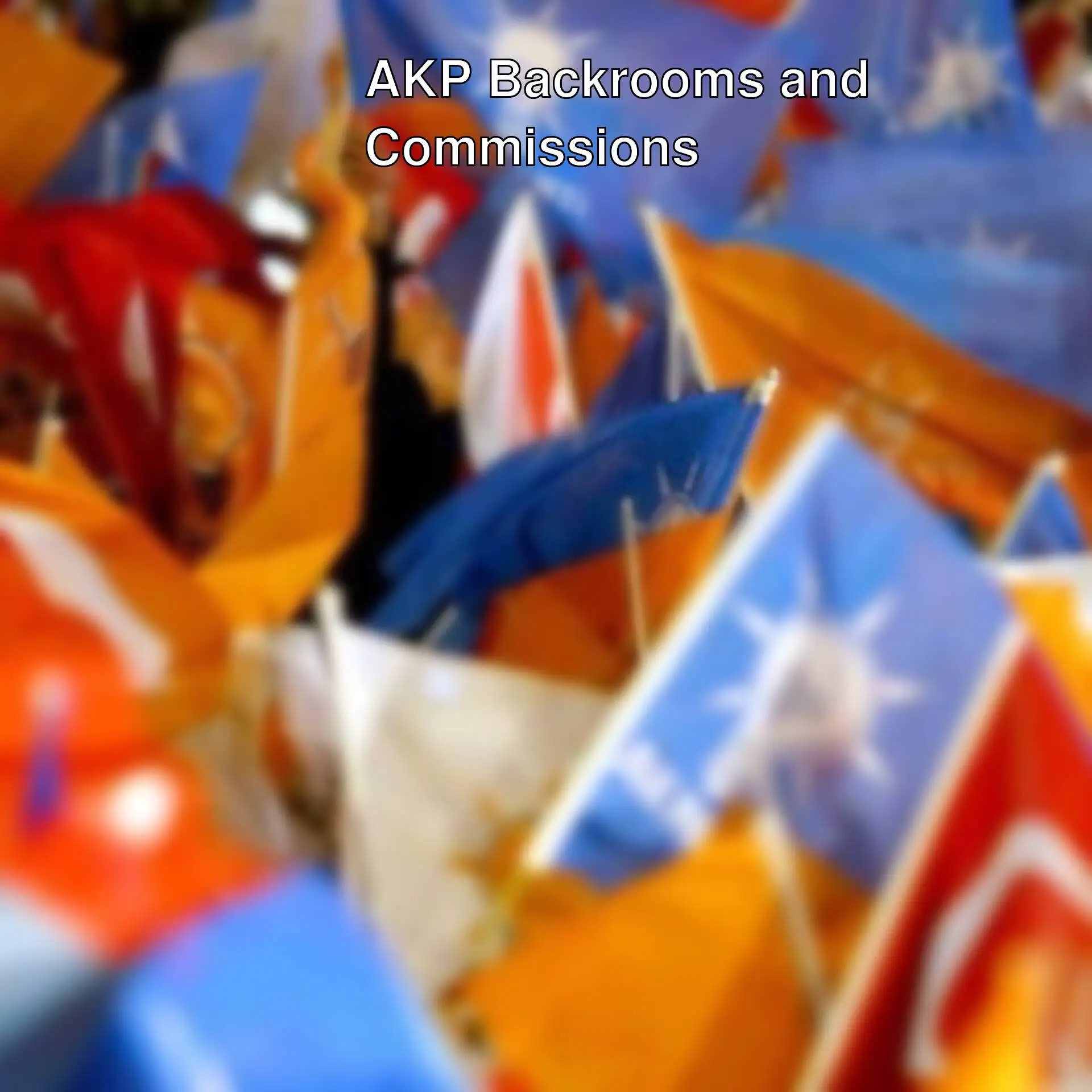 A person holding flags in a crowd. A person holding flags in a crowd.