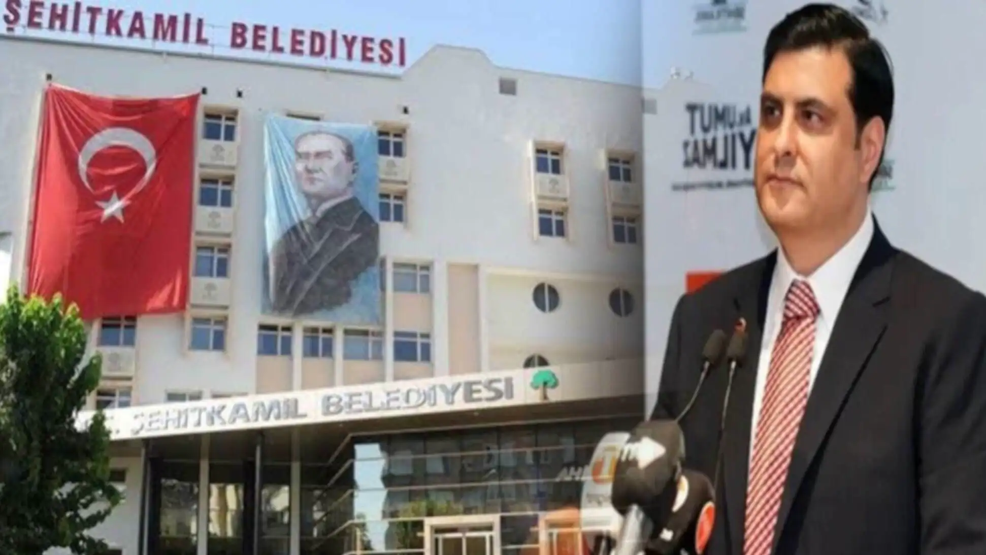 Umut Yılmaz making statements at a press conference.