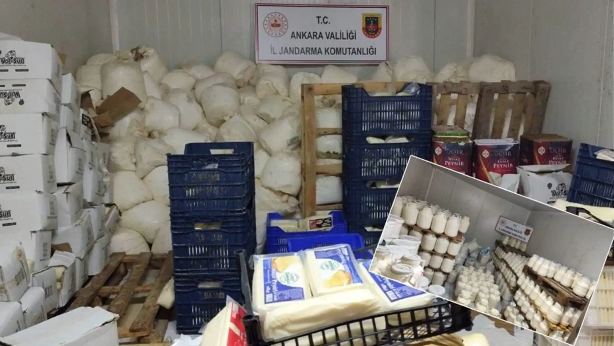 Products seized during food inspections in Ankara.