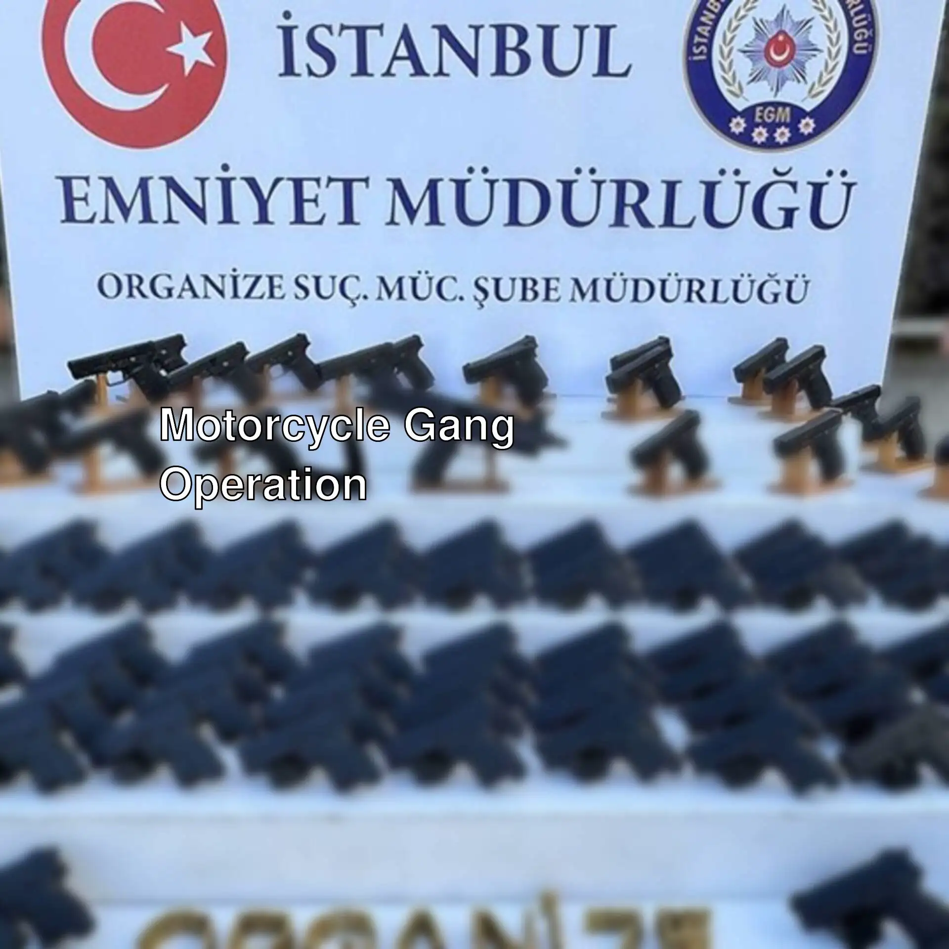 Weapons seized during the operation against motorcycle gangs.