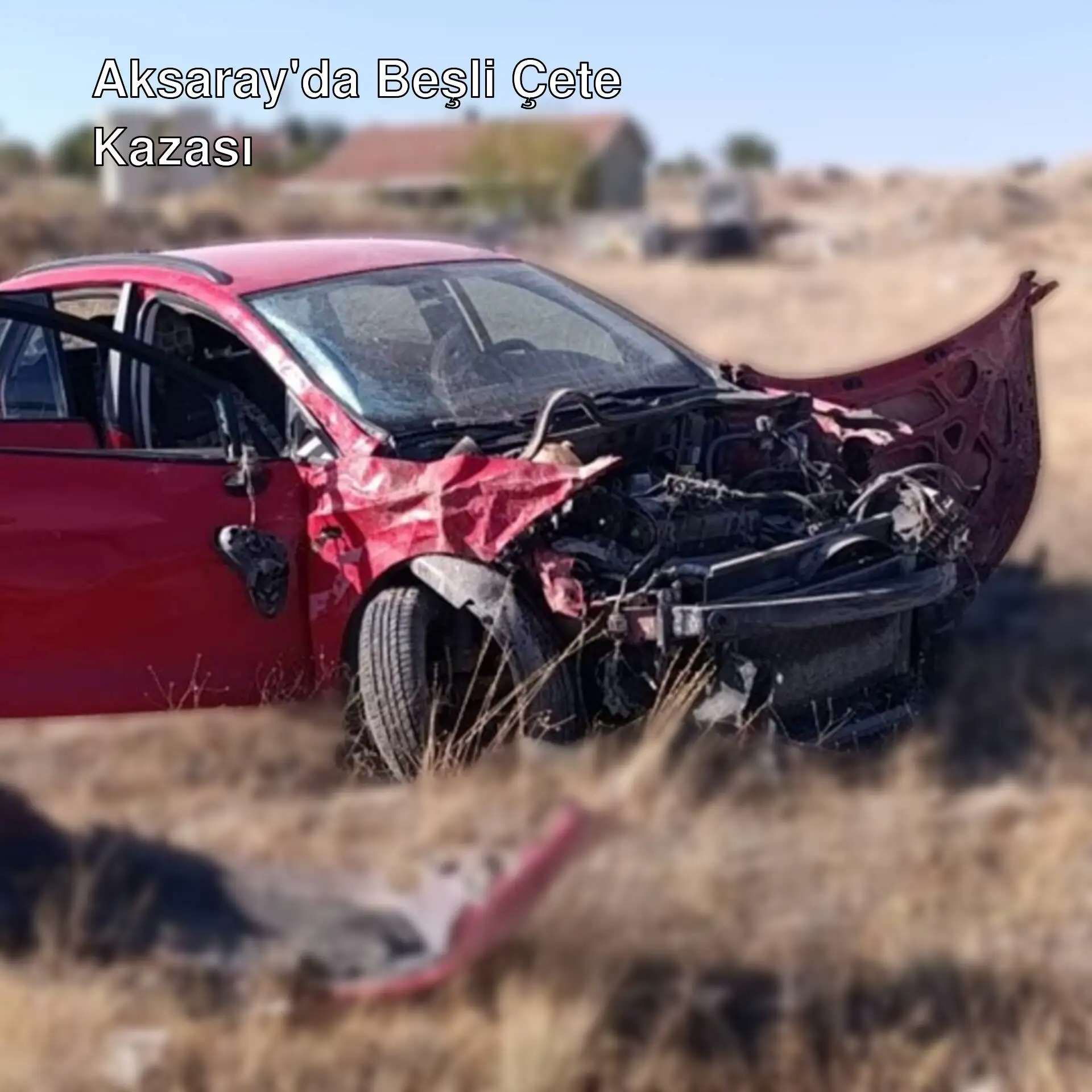 A damaged car involved in an accident in Aksaray. A damaged car involved in an accident in Aksaray.