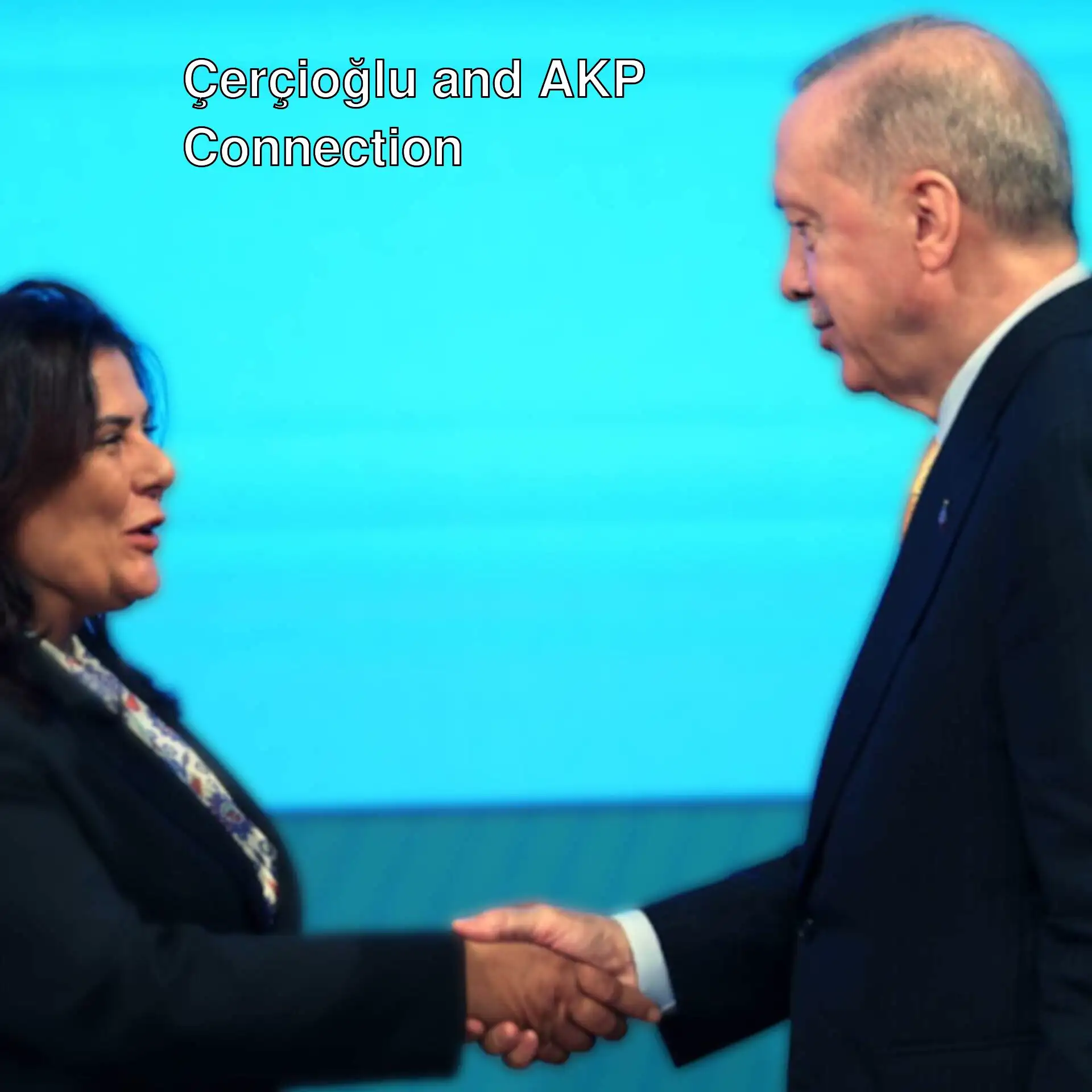 Özlem Çerçioğlu shaking hands with an official.