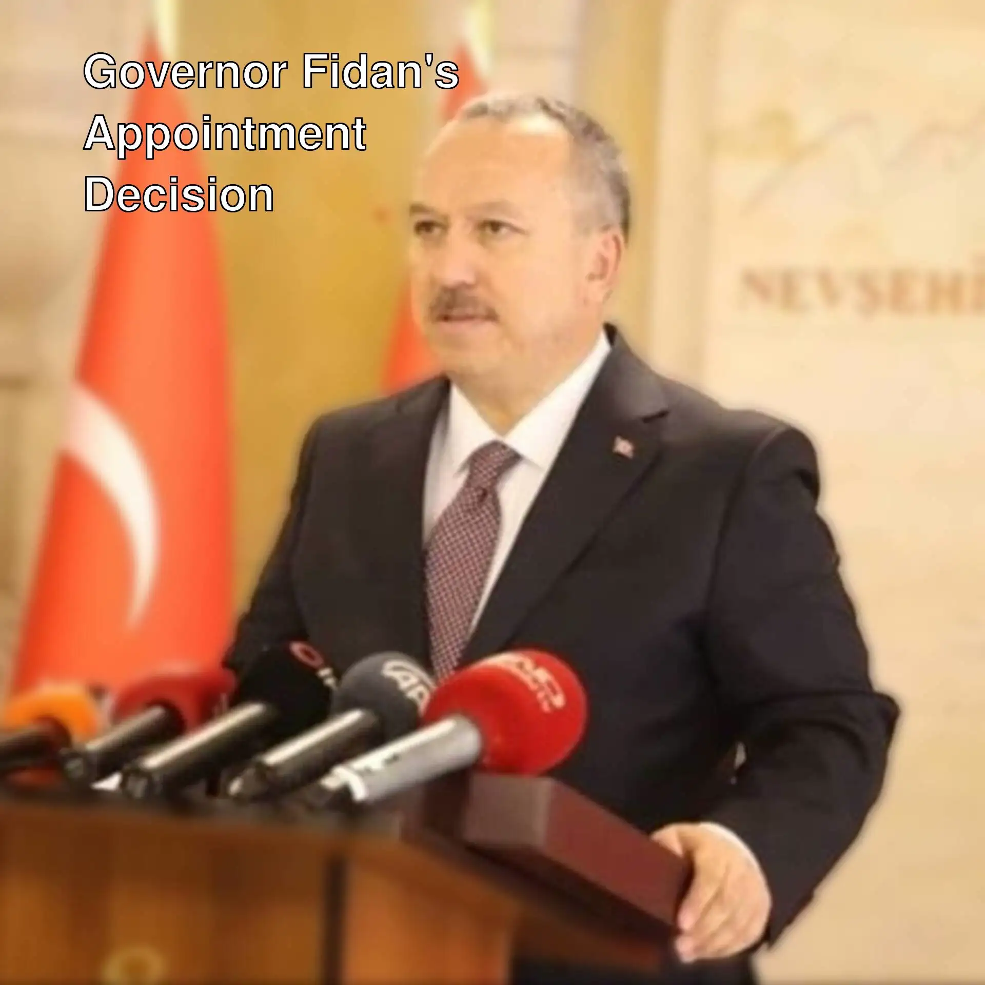 Nevşehir Governor Ali Fidan at a press conference. Nevşehir Governor Ali Fidan at a press conference.