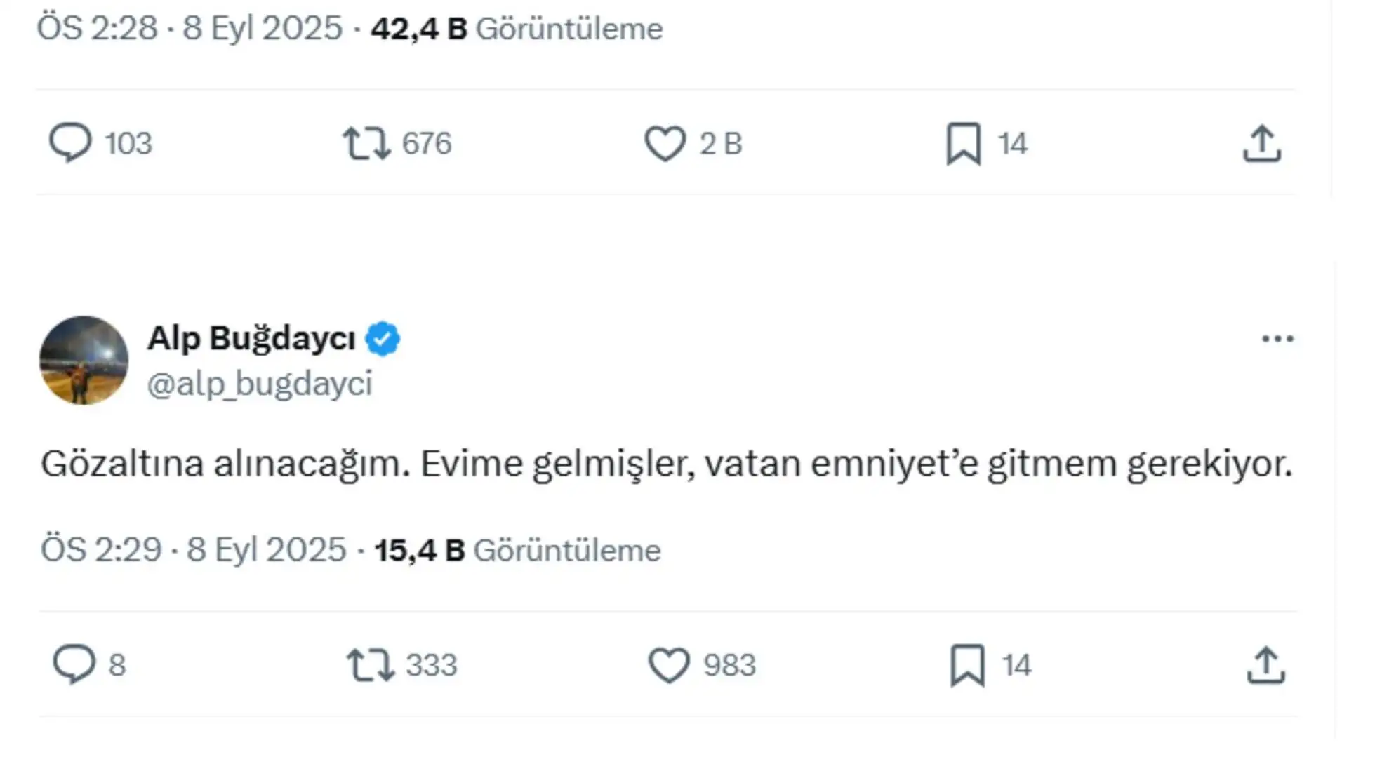 Screenshot of a social media account. Screenshot of a social media account.