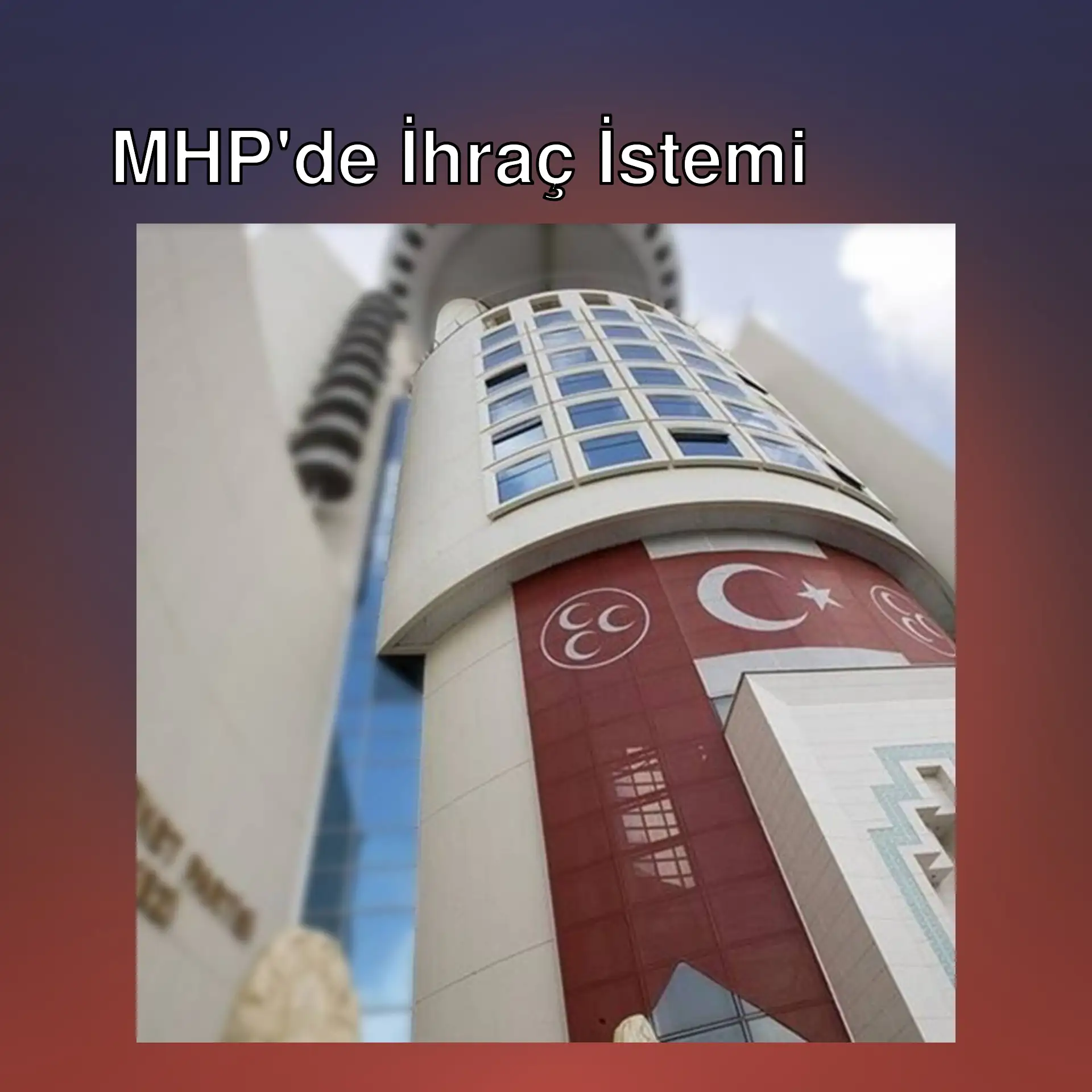 MHP binası önünde bir bayrak