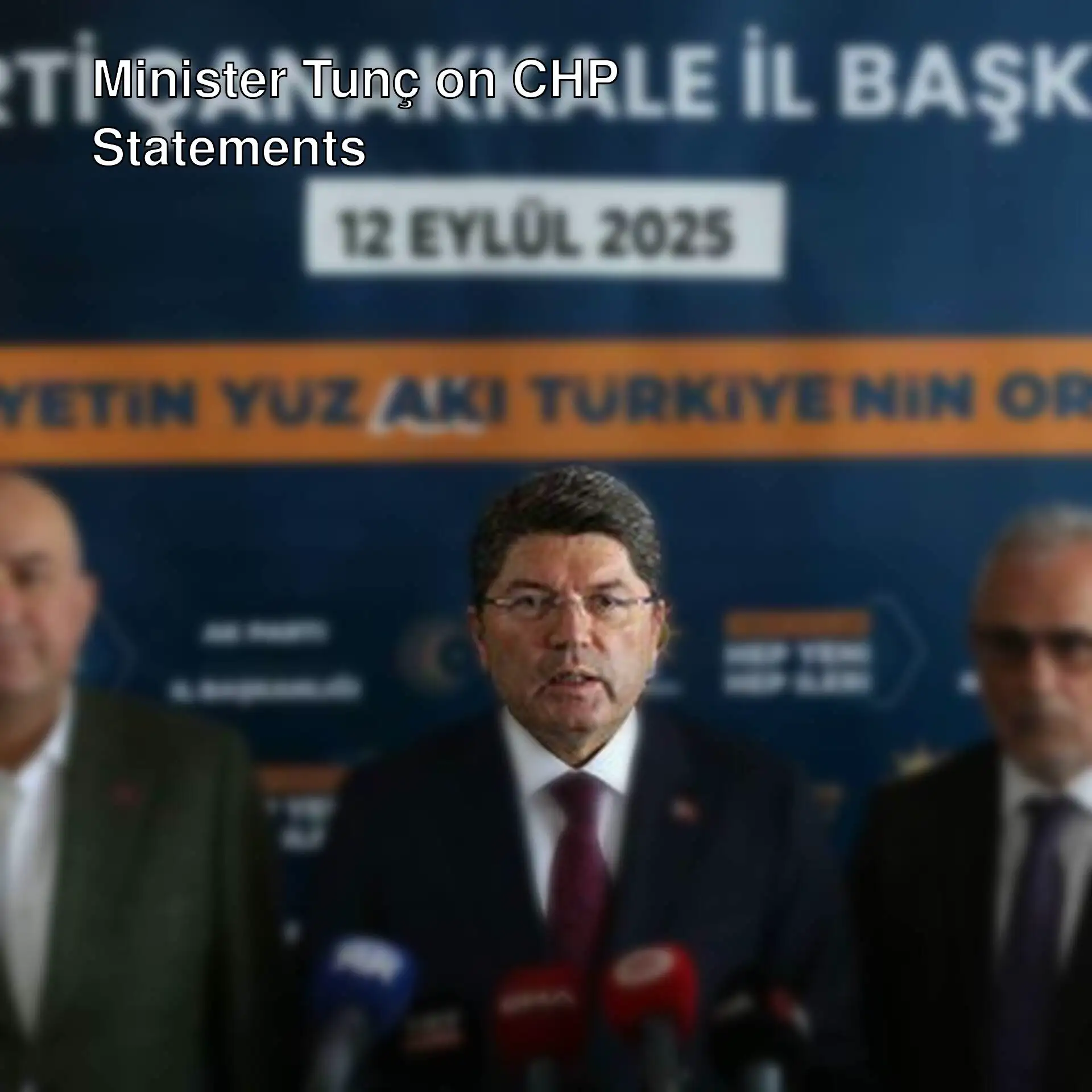 Minister Tunç is making a statement at a press conference. Minister Tunç is making a statement at a press conference.