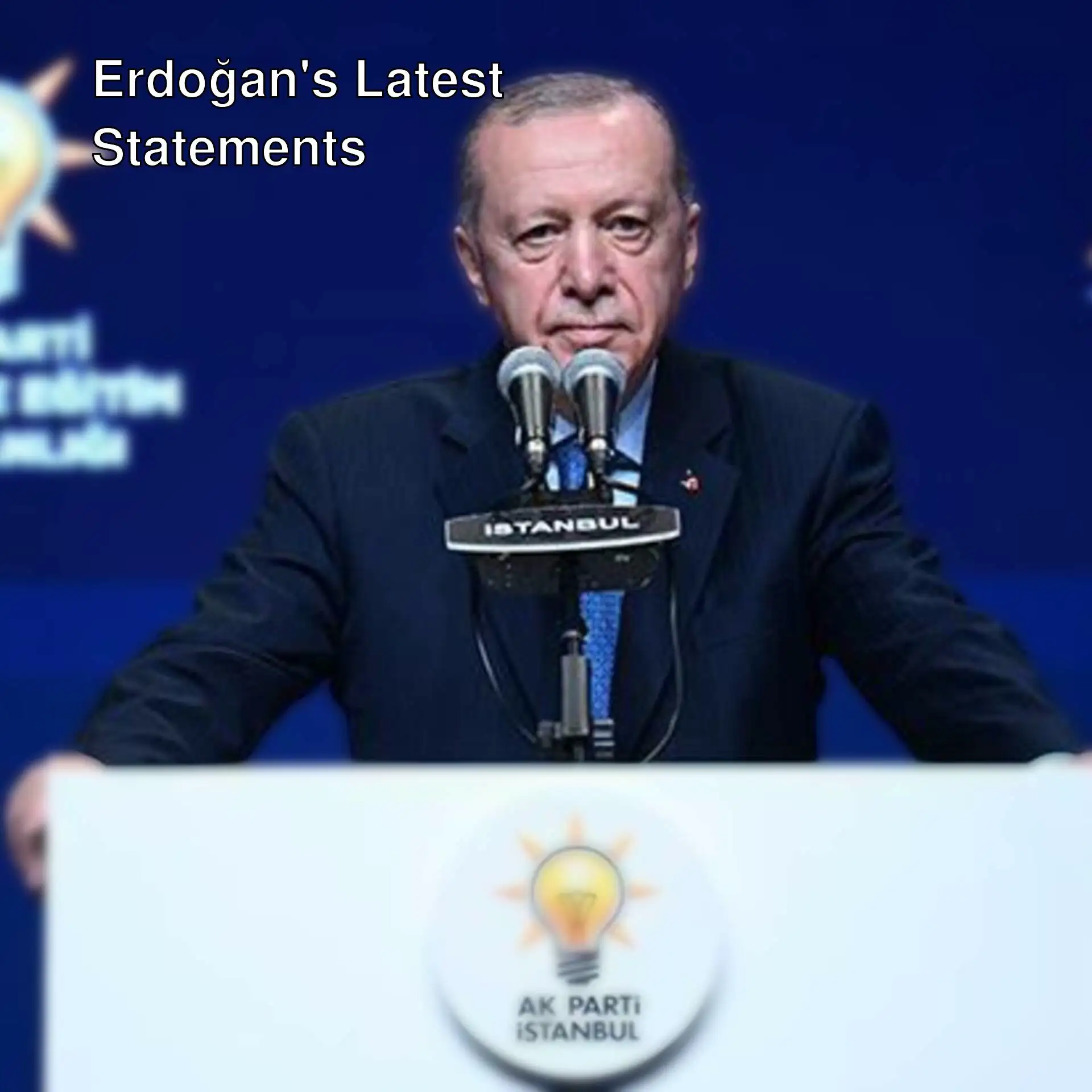President Erdoğan speaking at the podium.