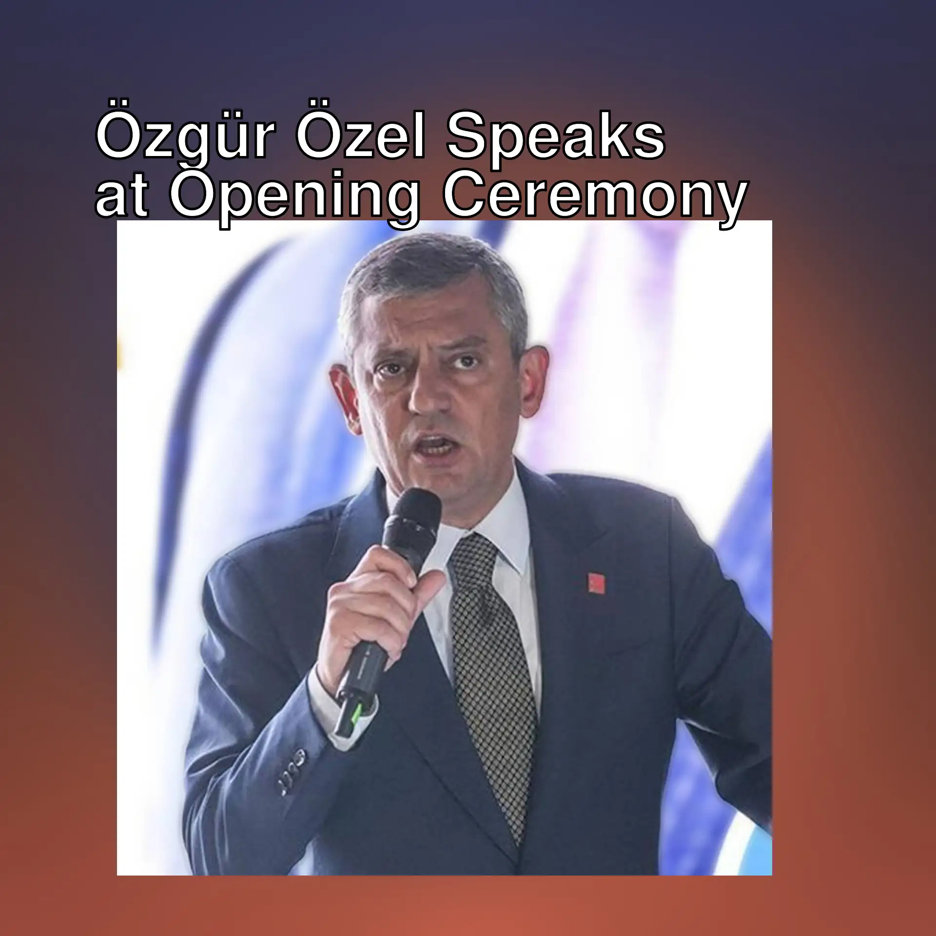Özgür Özel speaking at the opening ceremony in Sancaktepe. Özgür Özel speaking at the opening ceremony in Sancaktepe.