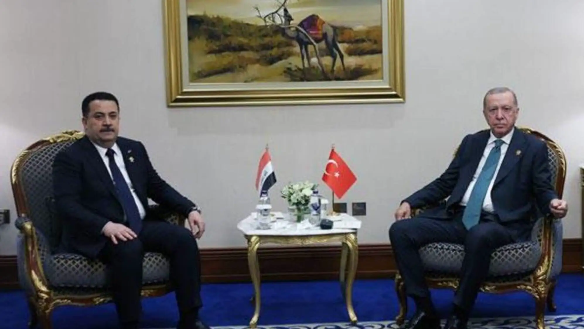 Cumhurbaşkanı Erdoğan ve Irak Başbakanı Sudani, görüşme sonrası.