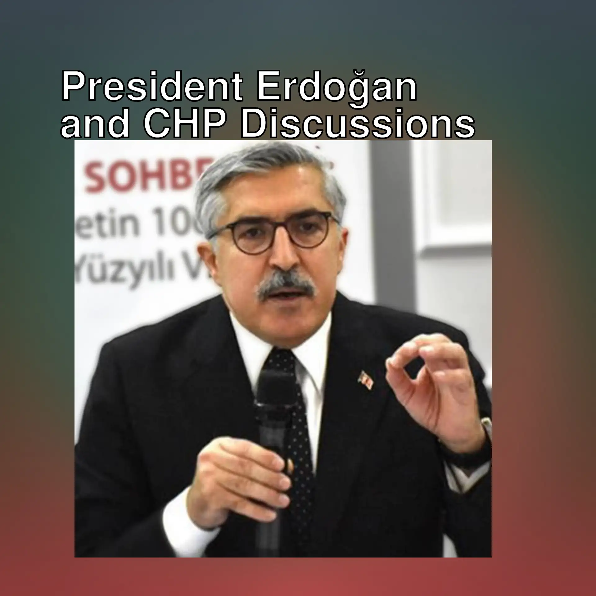 A man representing President Erdoğan holding a microphone.