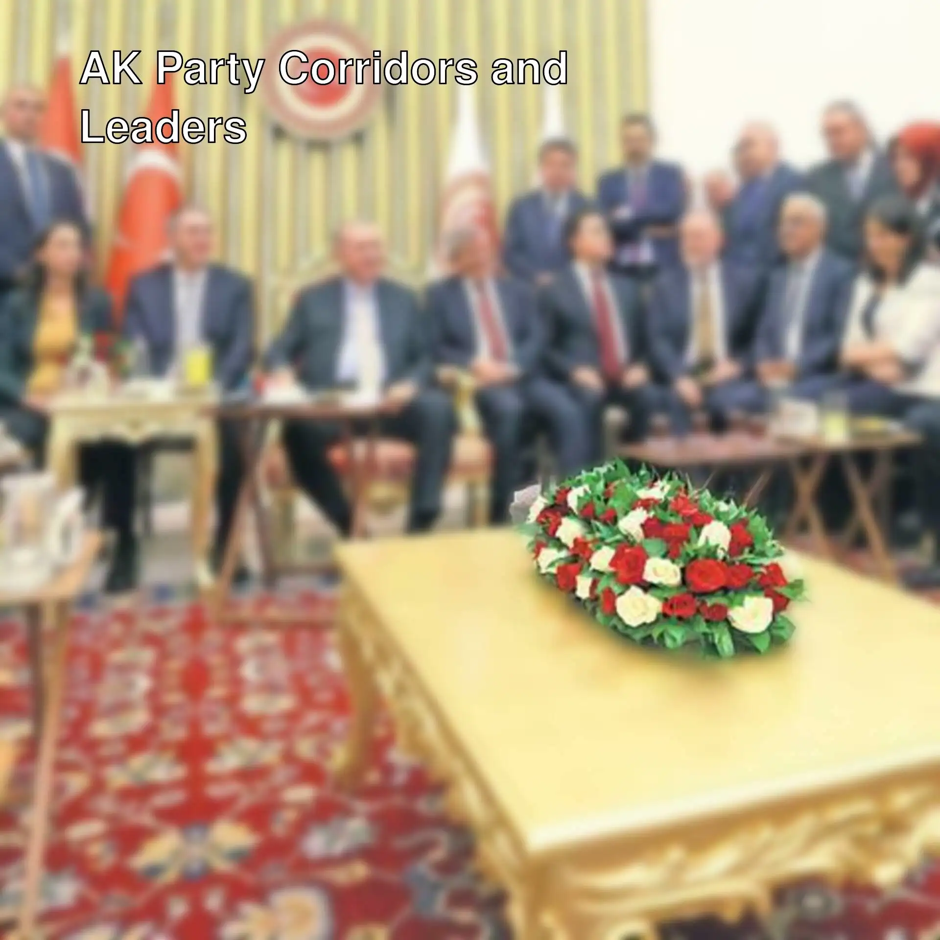 Political leaders gathered in the corridors.