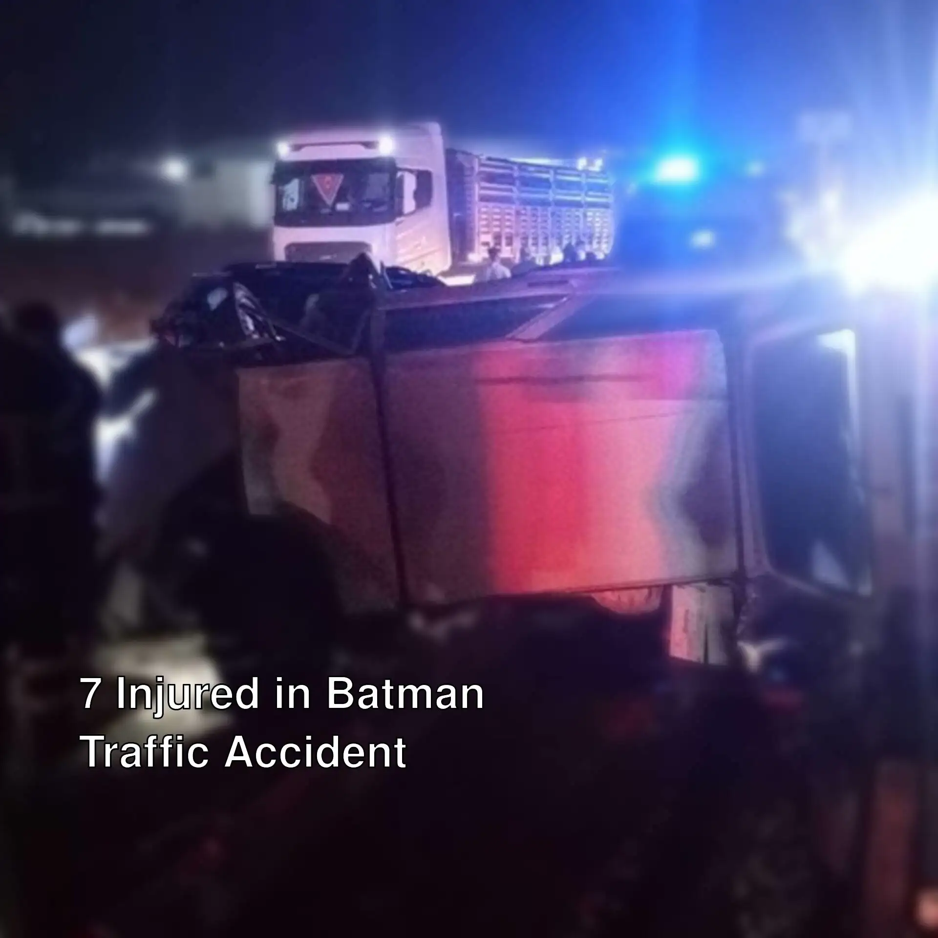 A vehicle overturned in a chain reaction traffic accident in Batman.