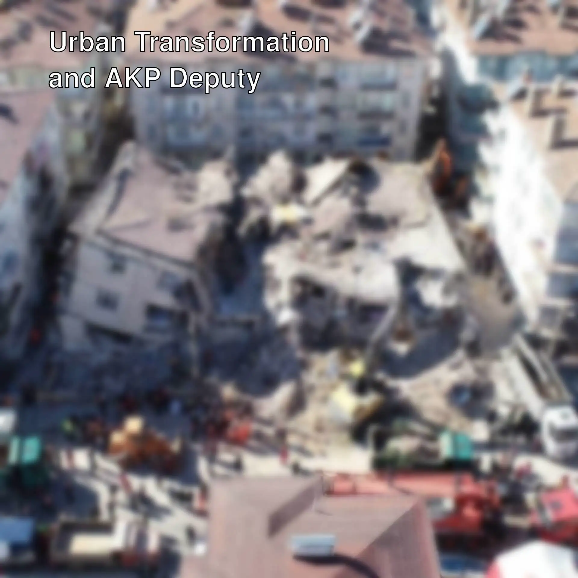 A group of people standing around a destroyed building.
