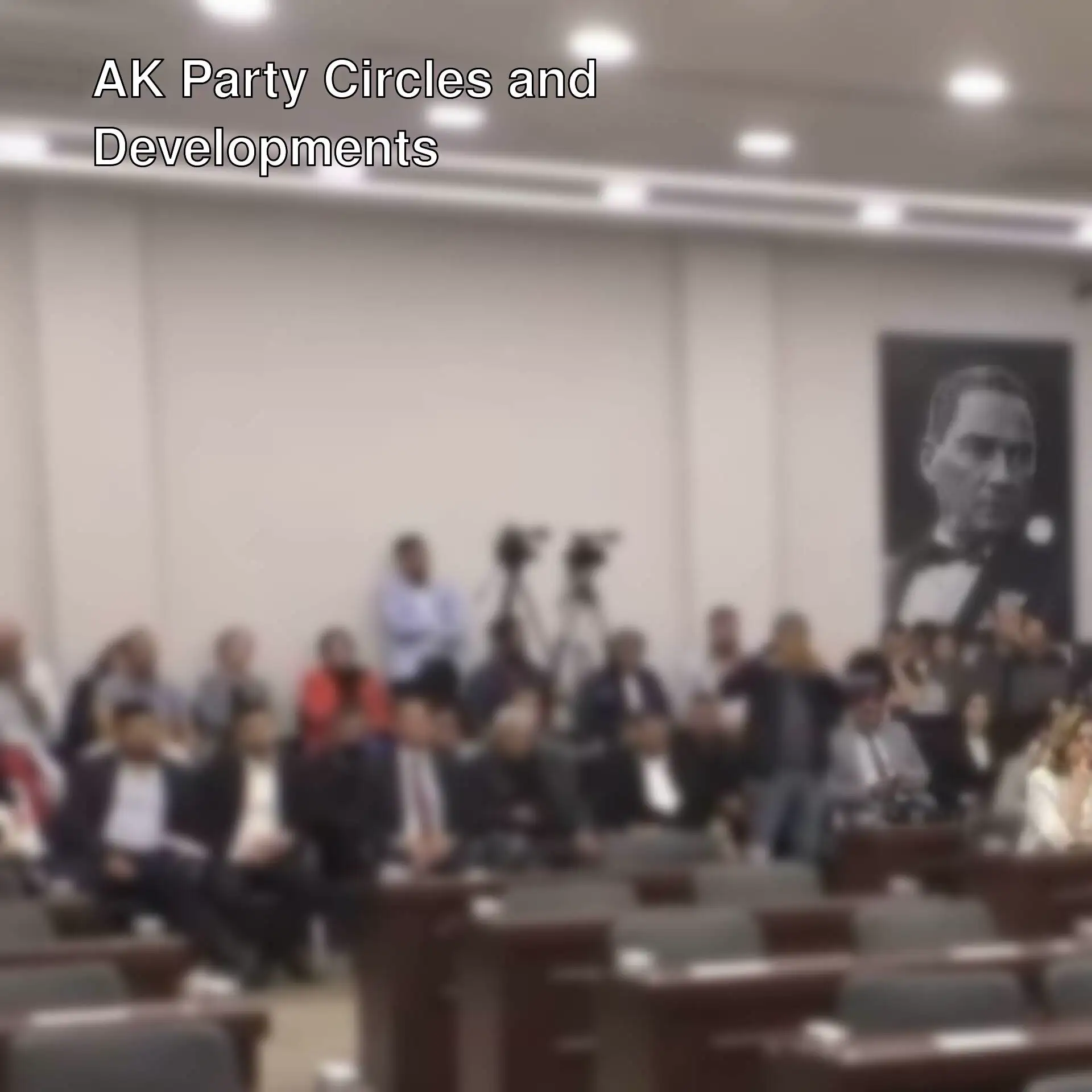 A group of people sitting in AK Party circles.