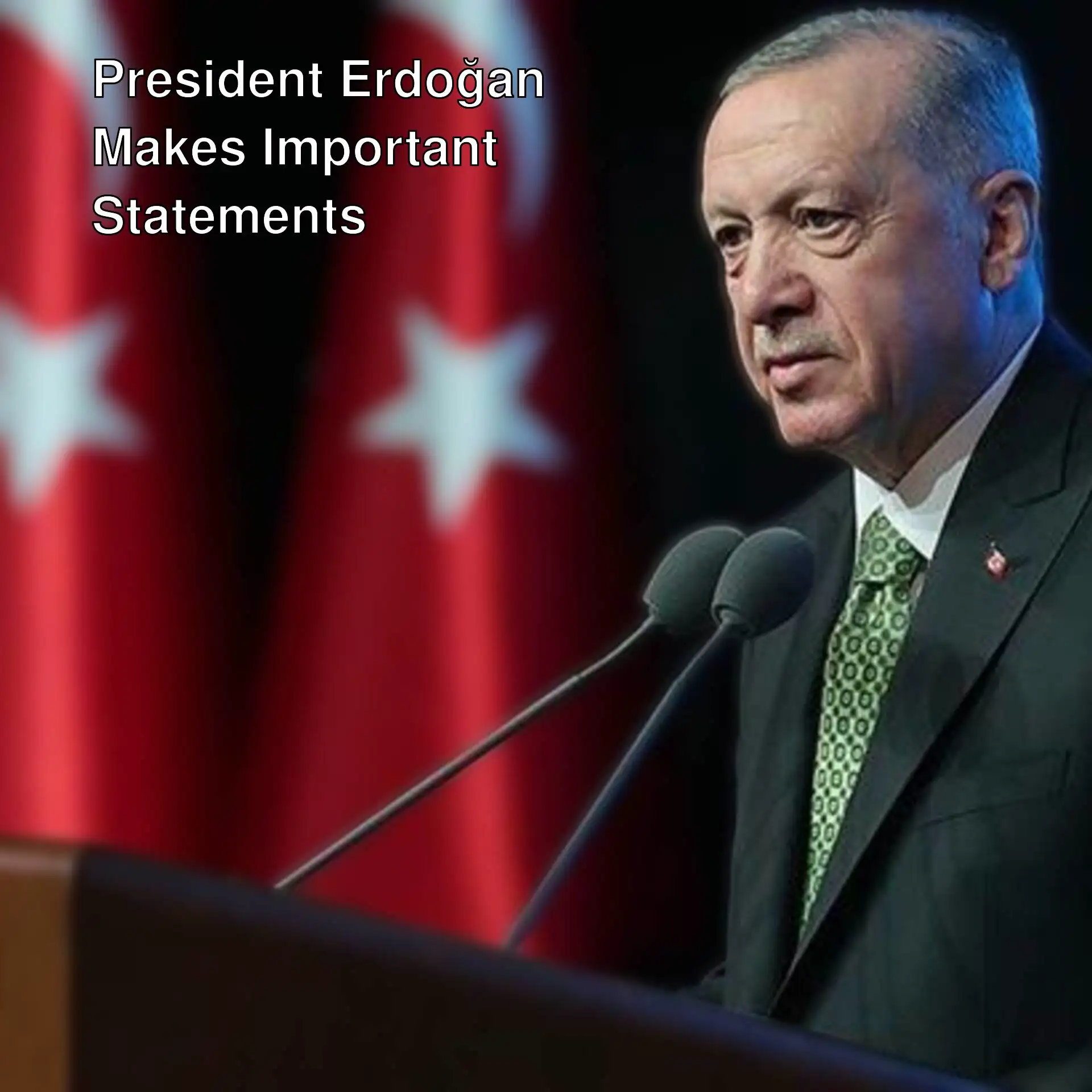 President Erdoğan is giving a speech.