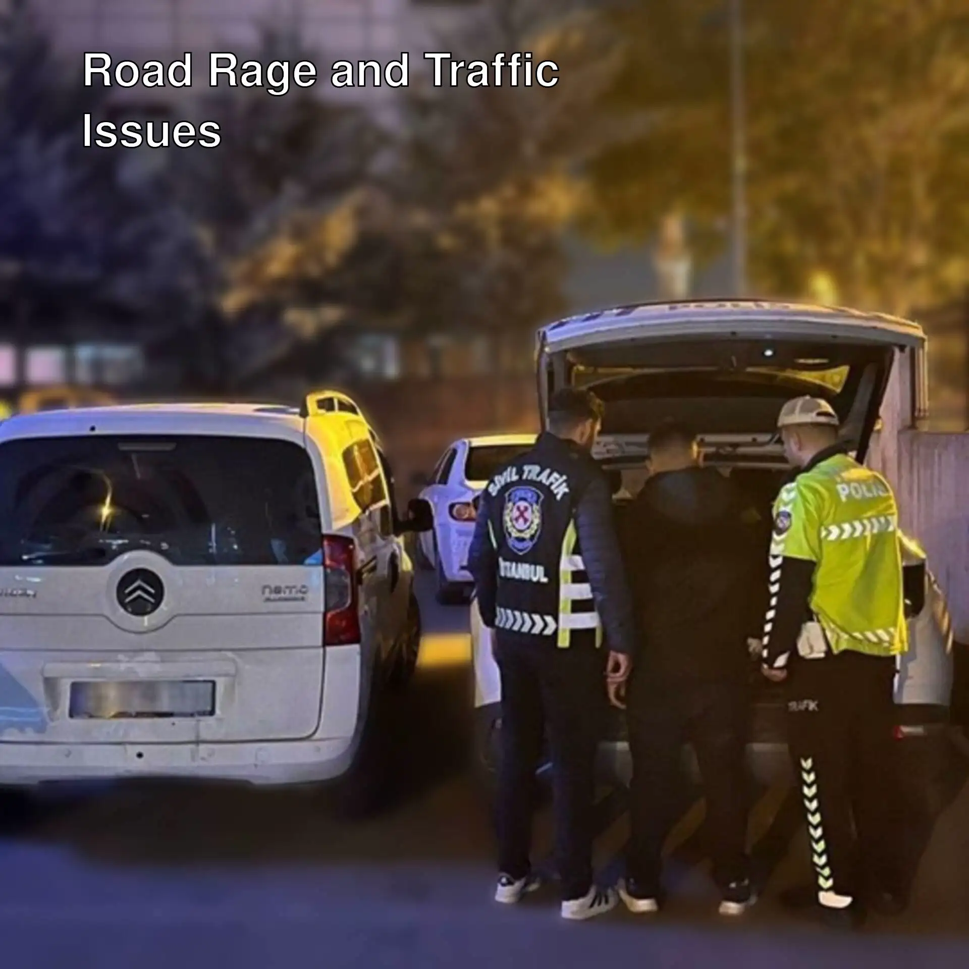 A group of people during a road rage incident in Sancaktepe. A group of people during a road rage incident in Sancaktepe.