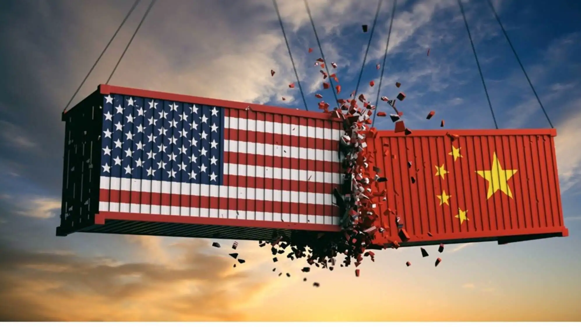 Flags of China and the US Flags of China and the US