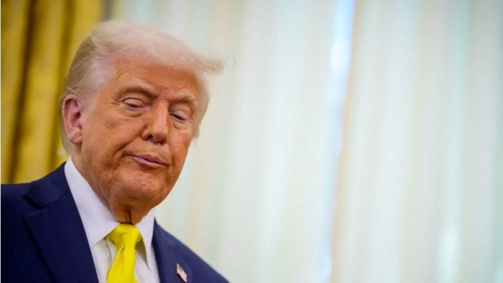 Trump making a statement regarding layoffs. Trump making a statement regarding layoffs.