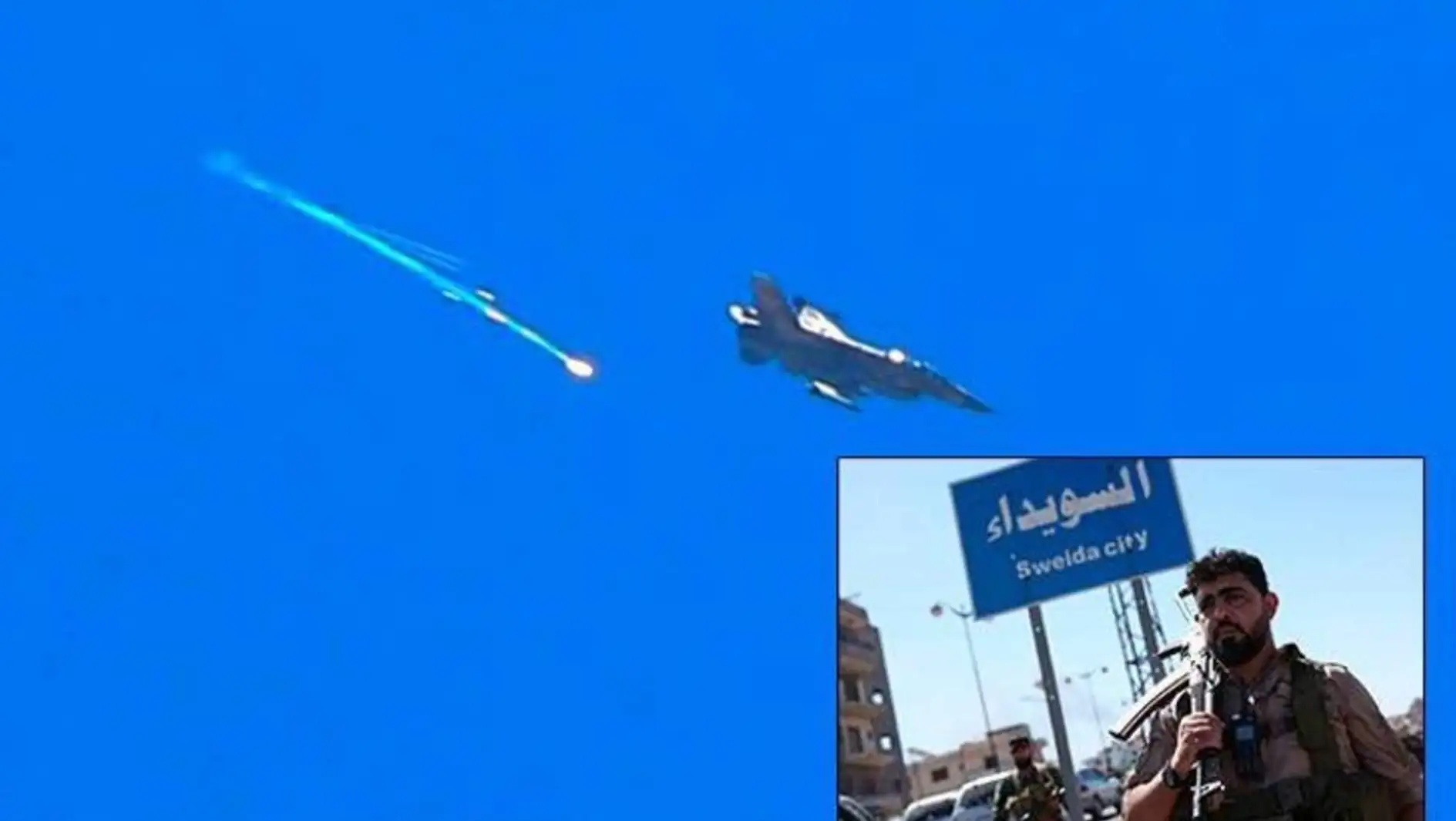 Israeli jets flying over Syria. Israeli jets flying over Syria.