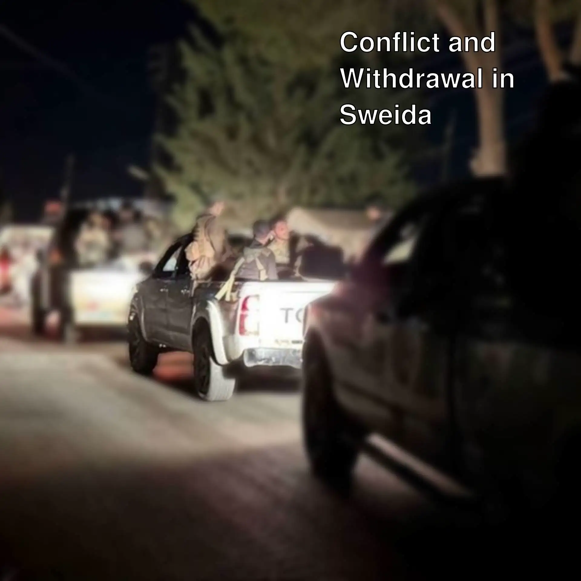 A group of people in Sweida after the clashes. A group of people in Sweida after the clashes.