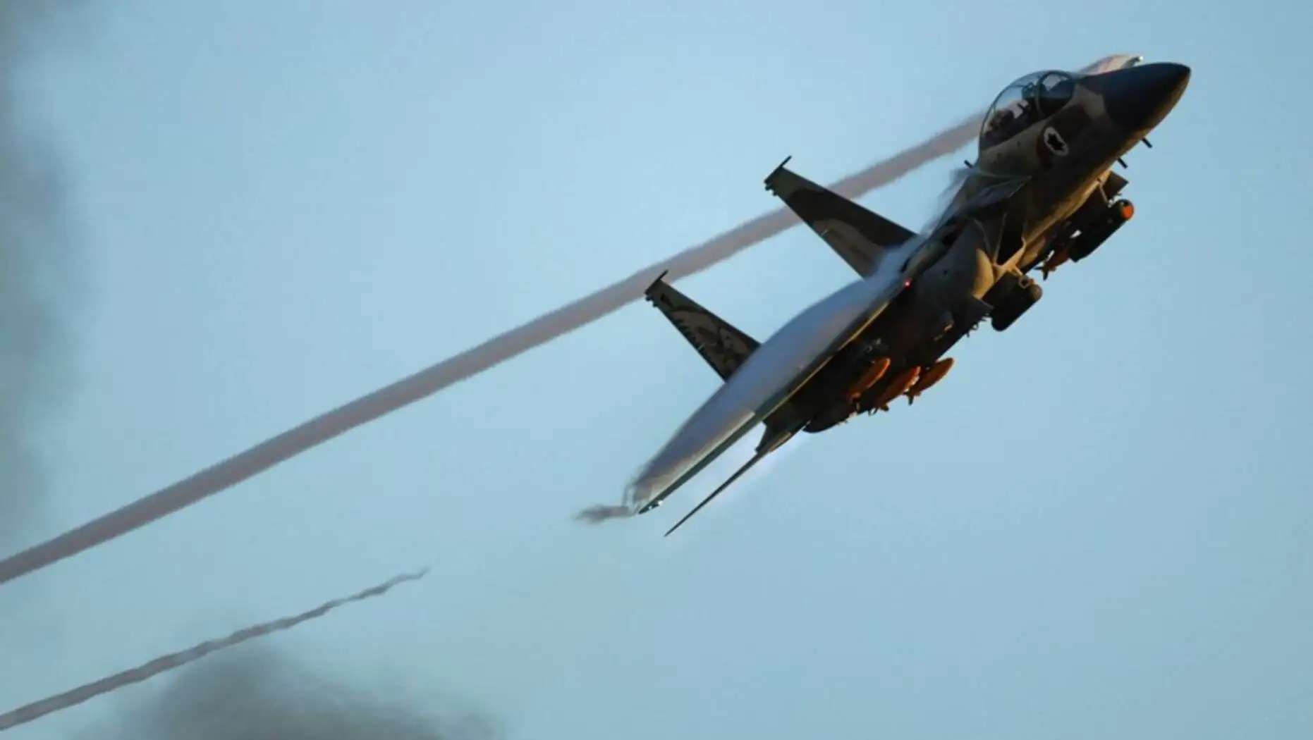 A jet flying in the sky.