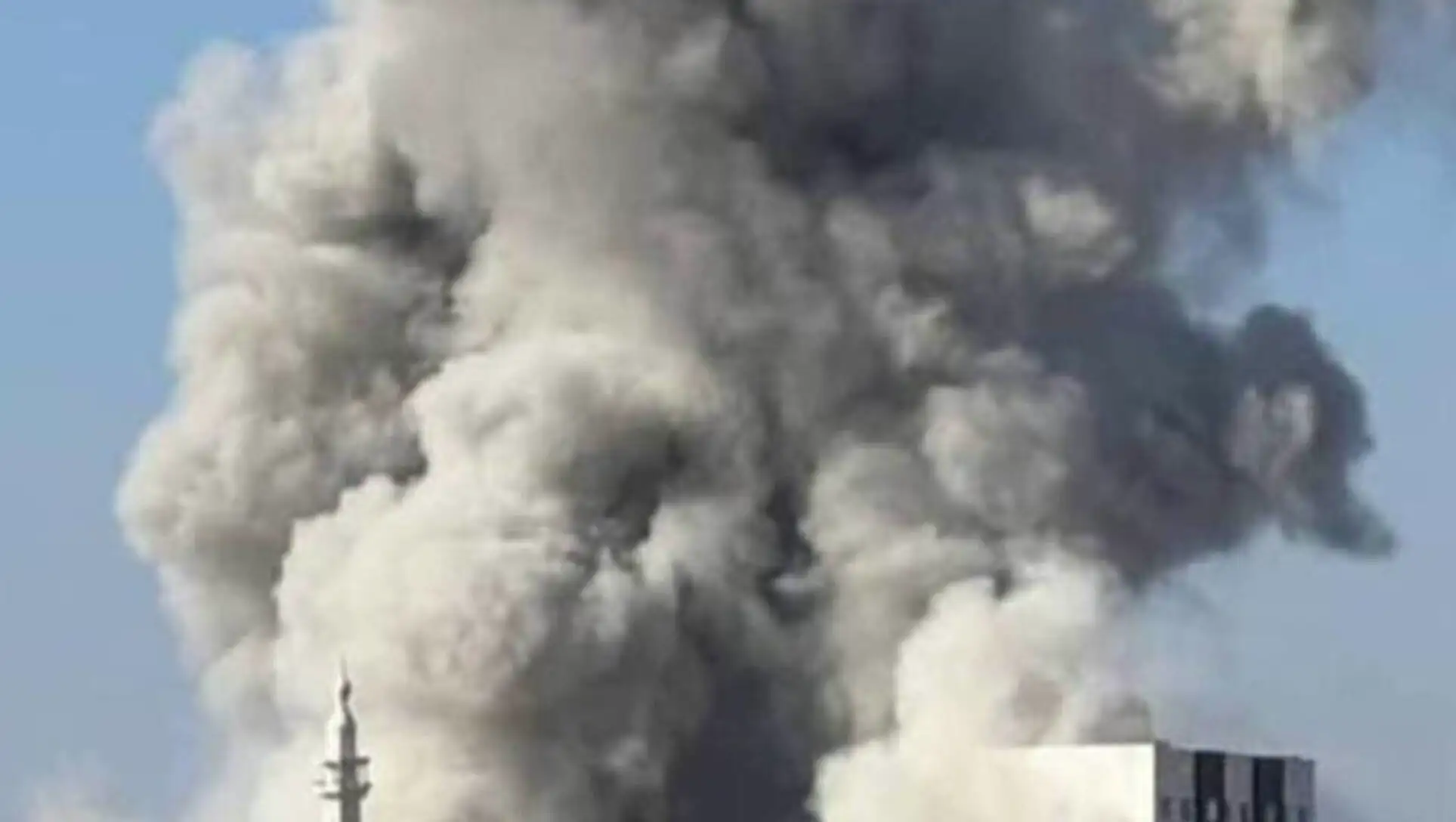 A large black cloud of smoke.