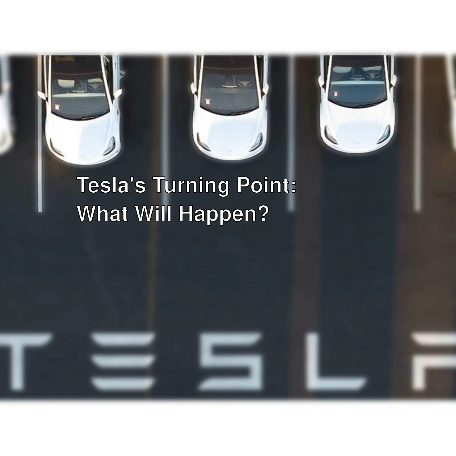 Tesla's electric cars parked.
