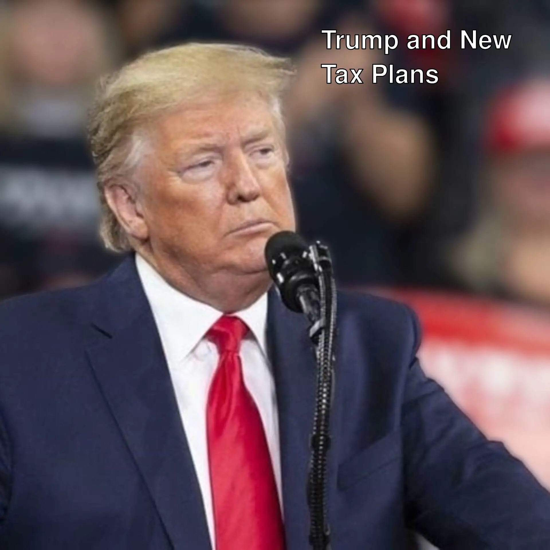 Donald Trump speaking into a microphone.