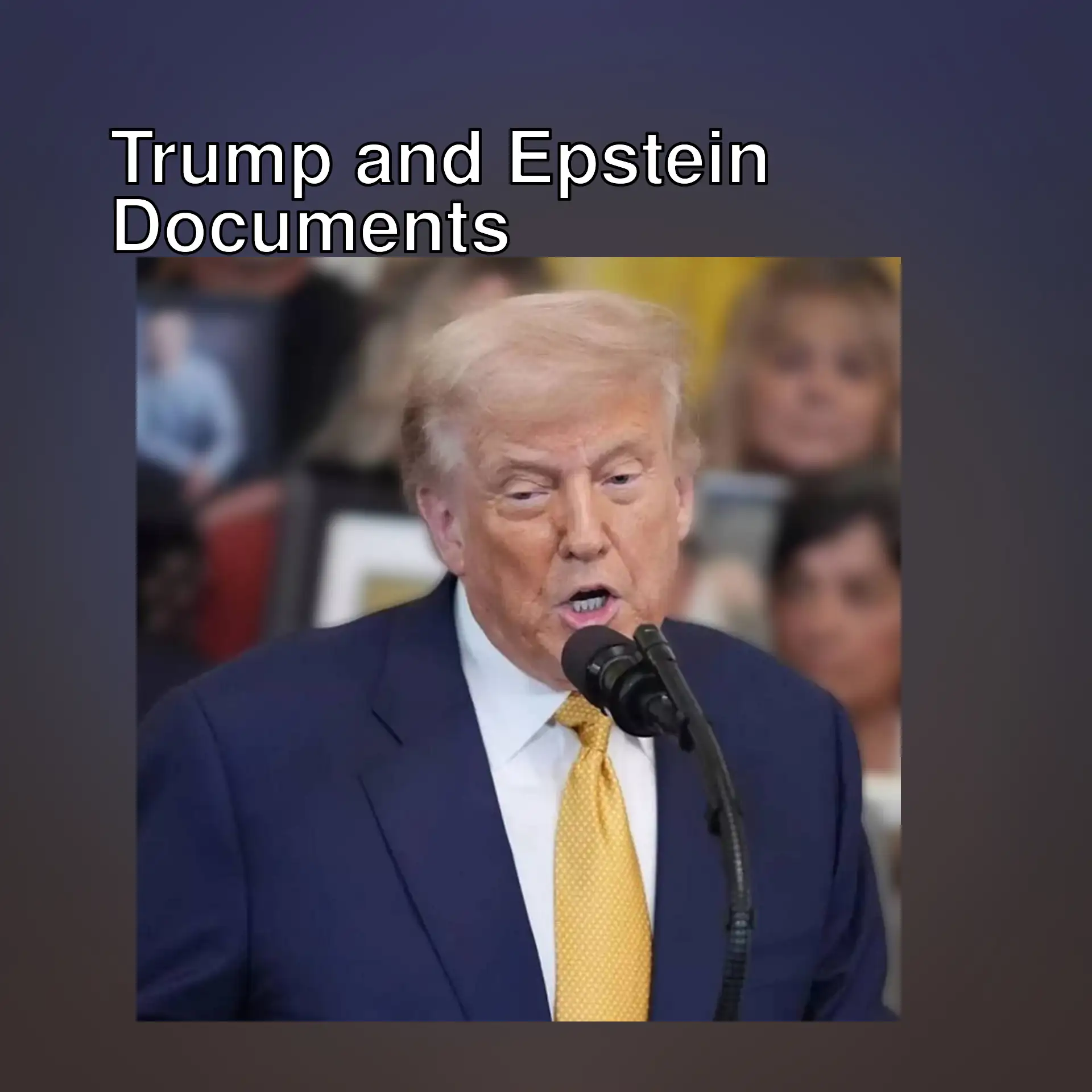 Trump speaking at a press conference.