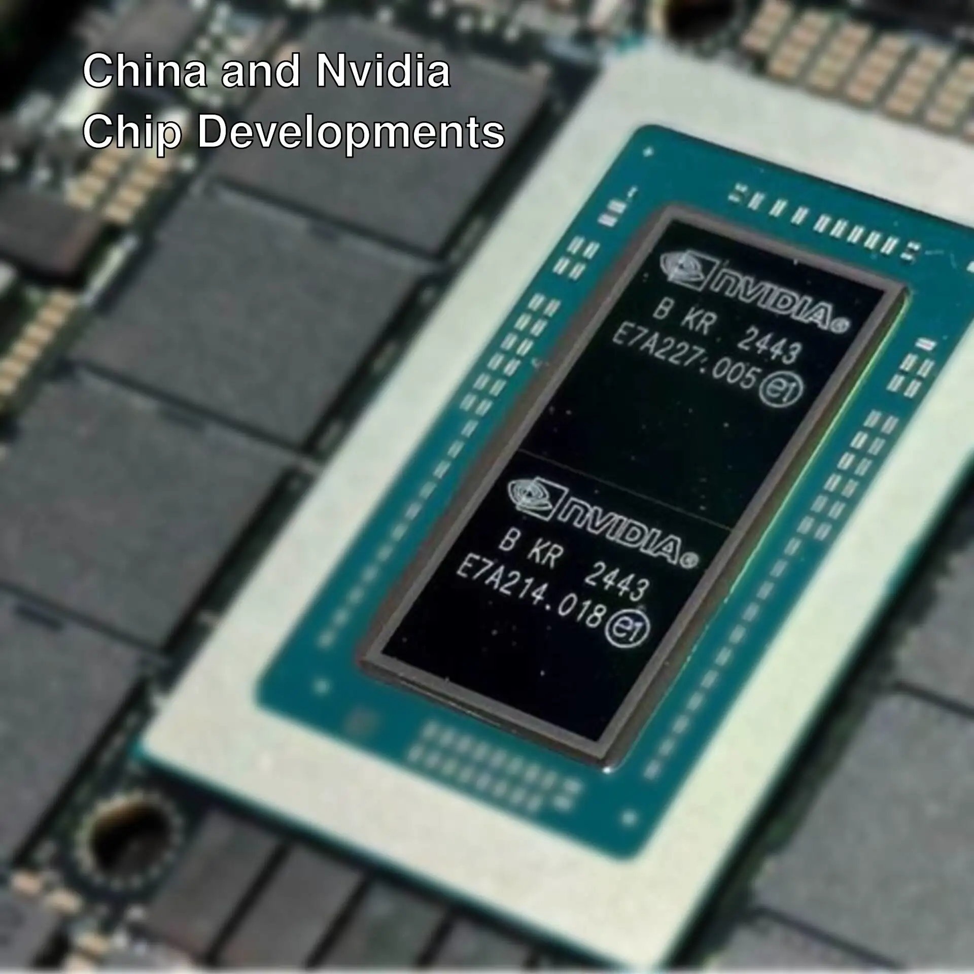Close-up of a Nvidia chip.