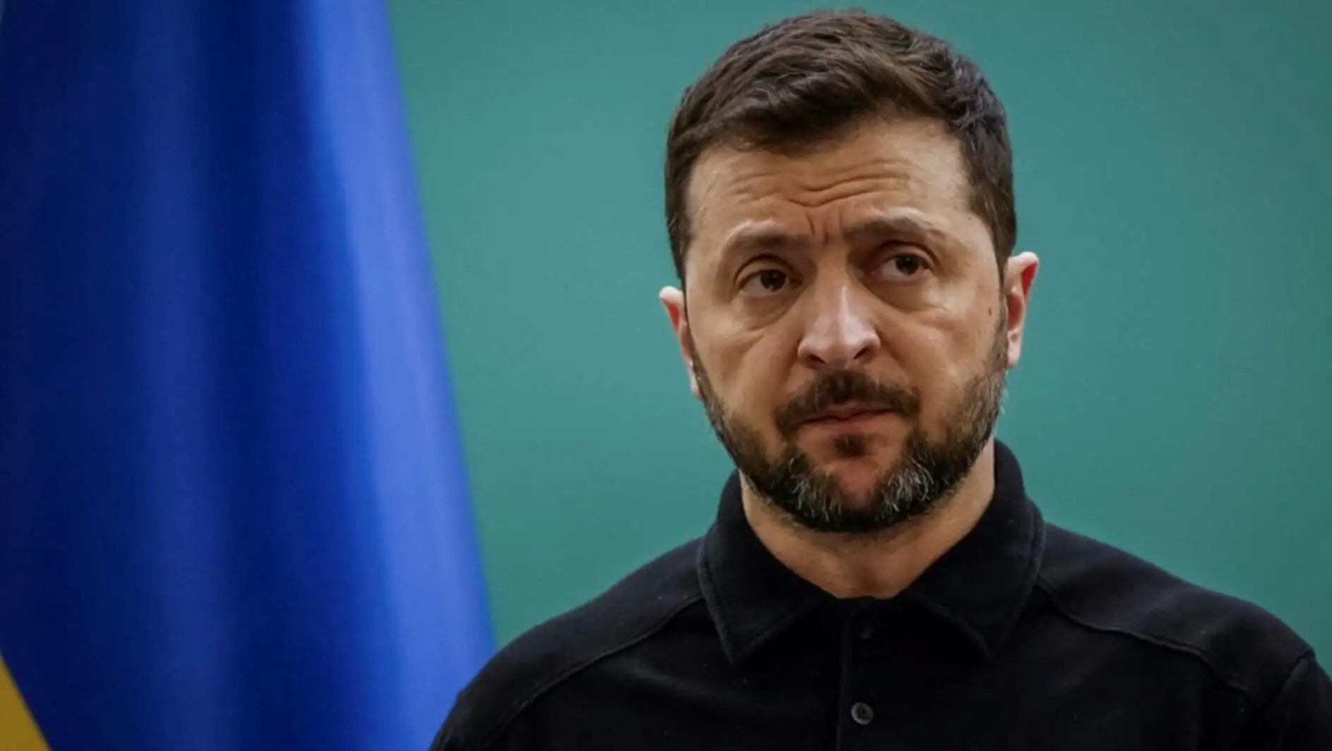 Zelenski in a black shirt. Zelenski in a black shirt.