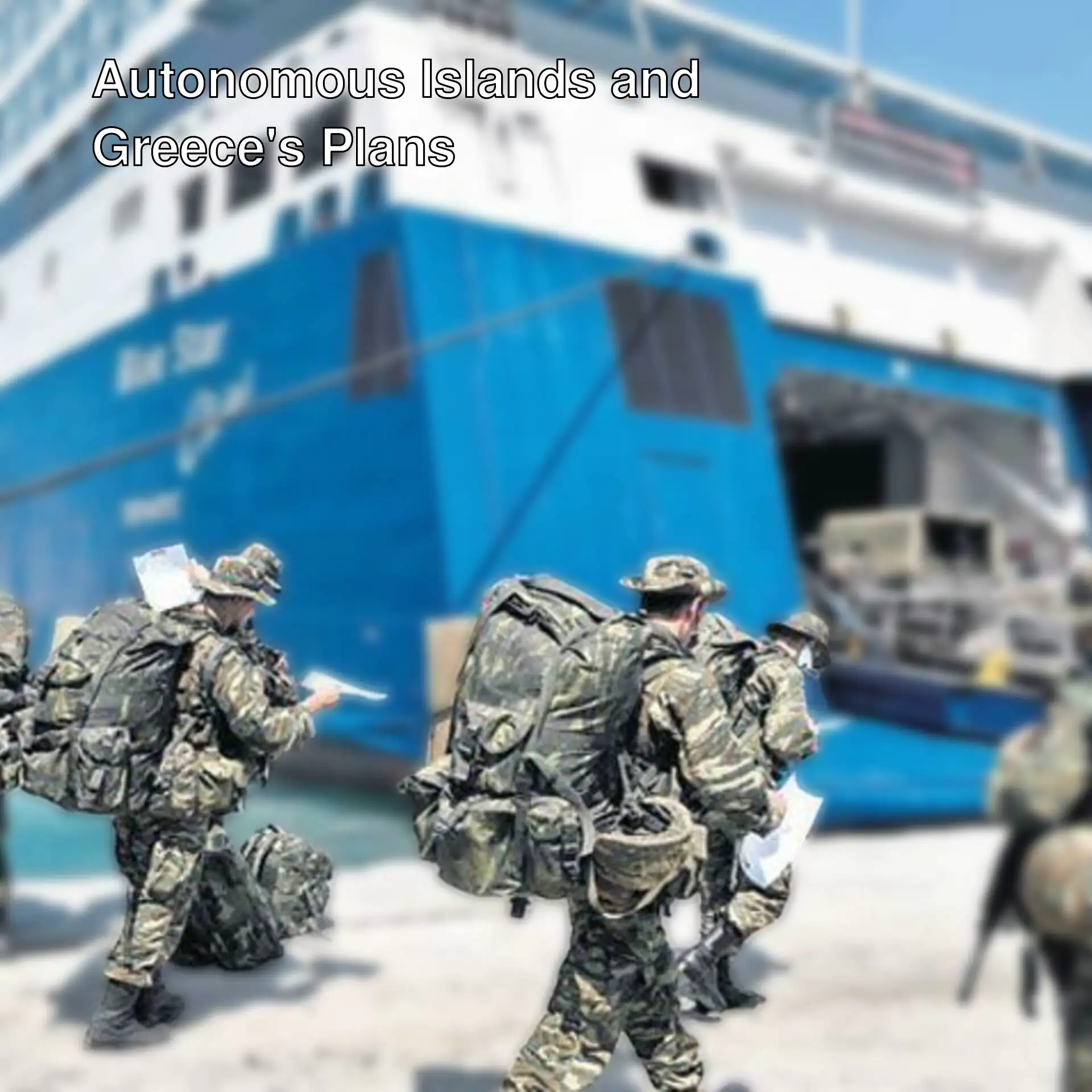 A group of soldiers walking near a ship. A group of soldiers walking near a ship.
